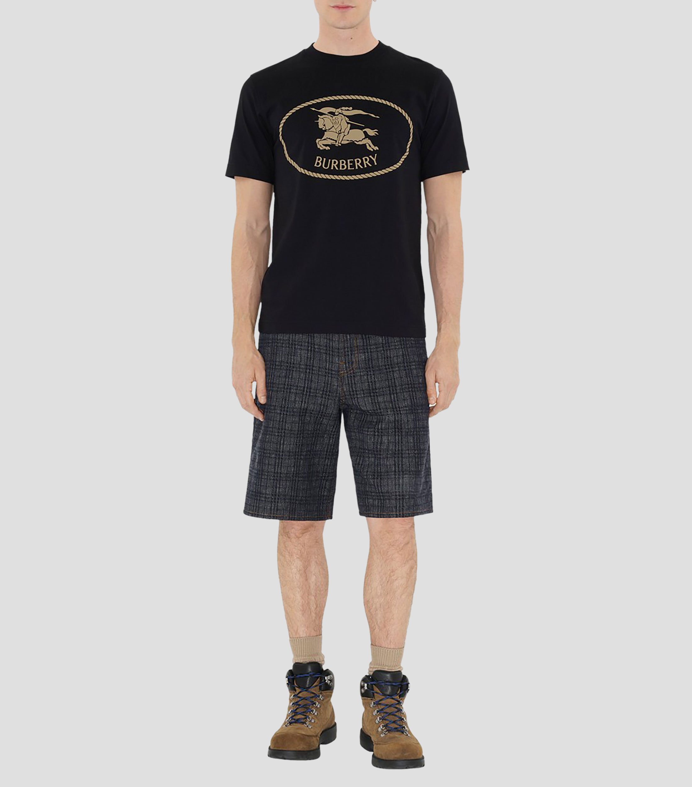 Playera cuello redondo de manga corta estampada Hombre