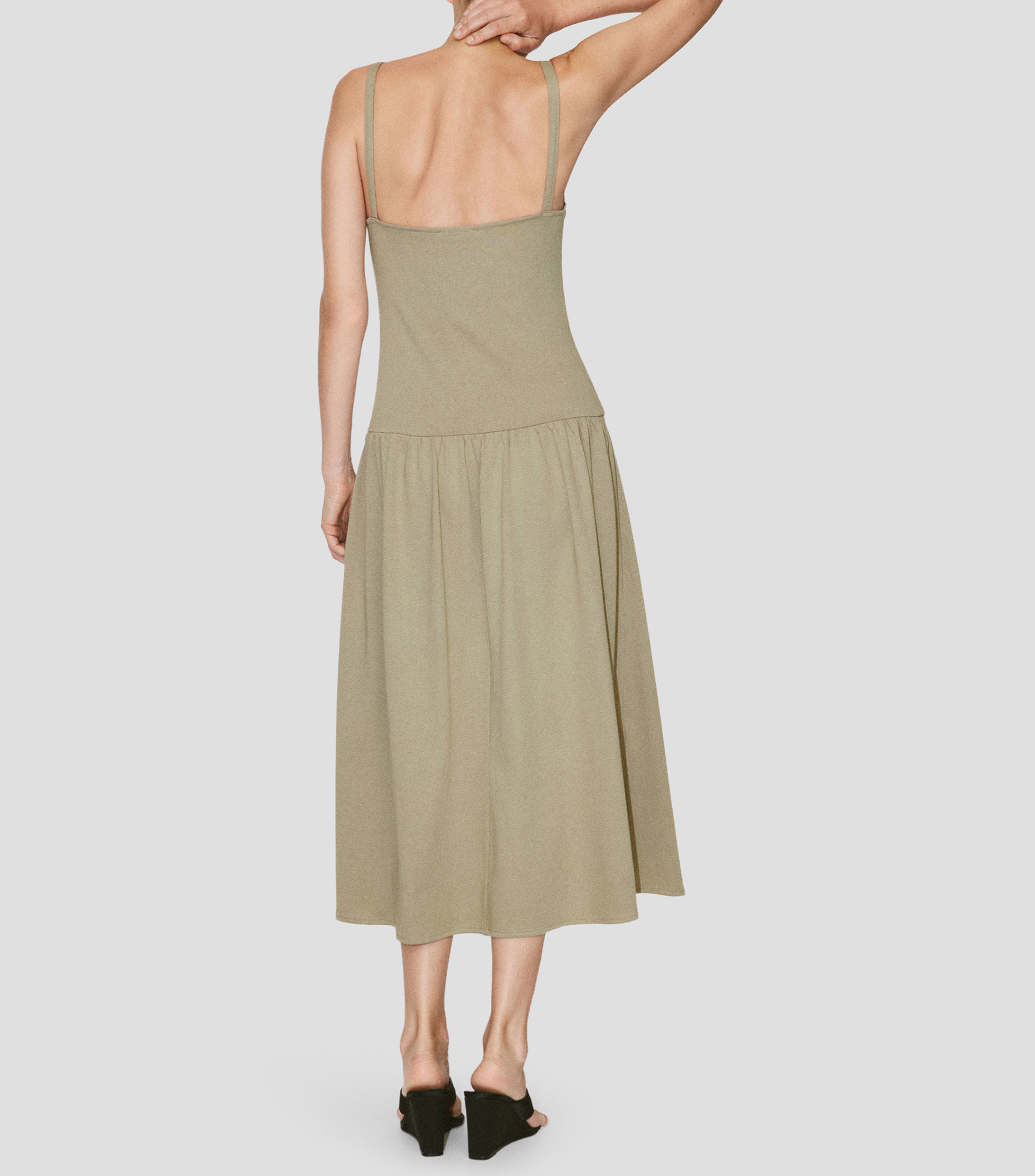 Vestido midi liso Mujer