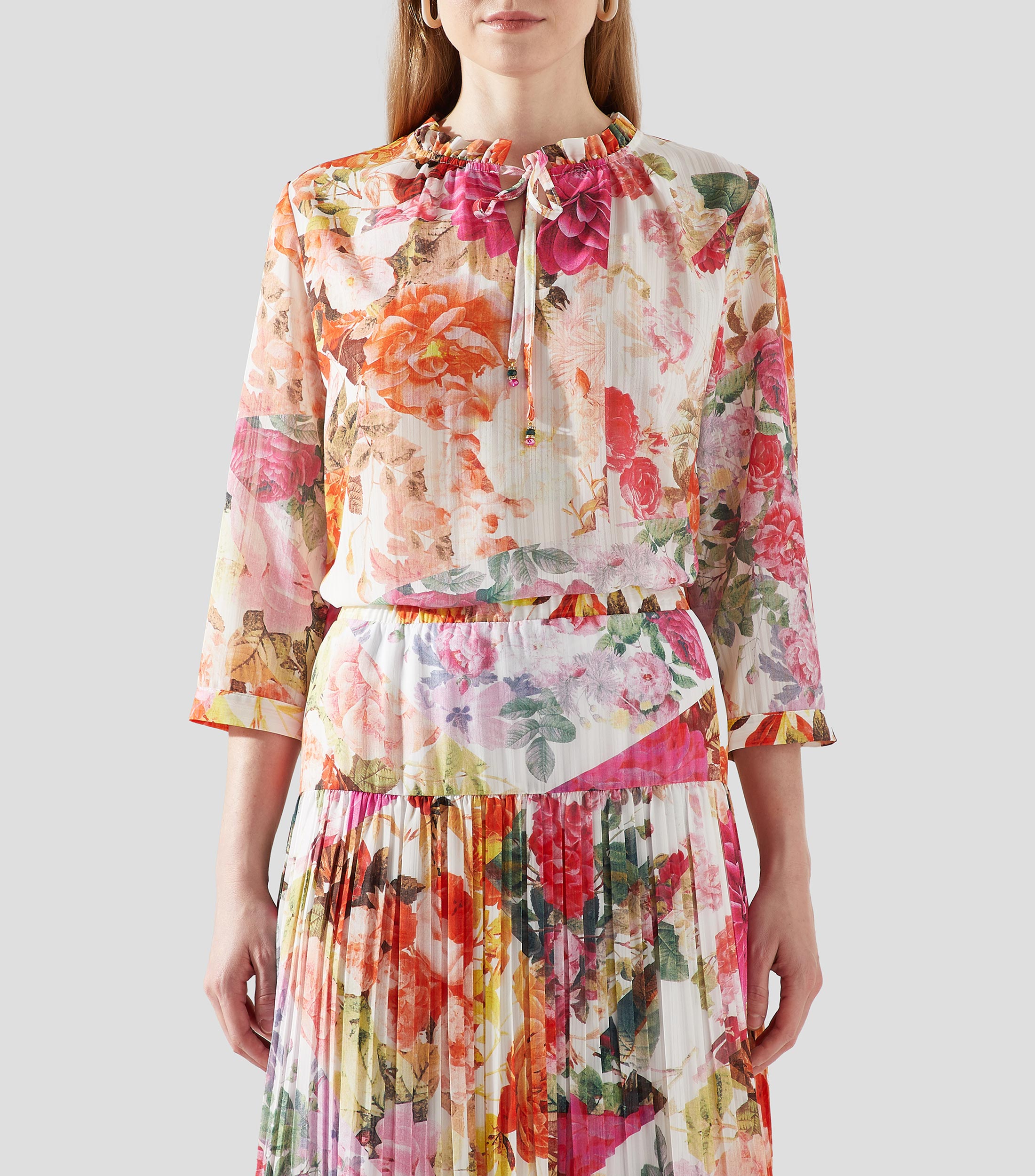 Moda Playa Cupshe Vestido Mini CUPSHE Mujer - Floral Con Mangas 3/4 Y Lazos - Blanco Rayas, Talla Large Vestido Casual Mujer Large