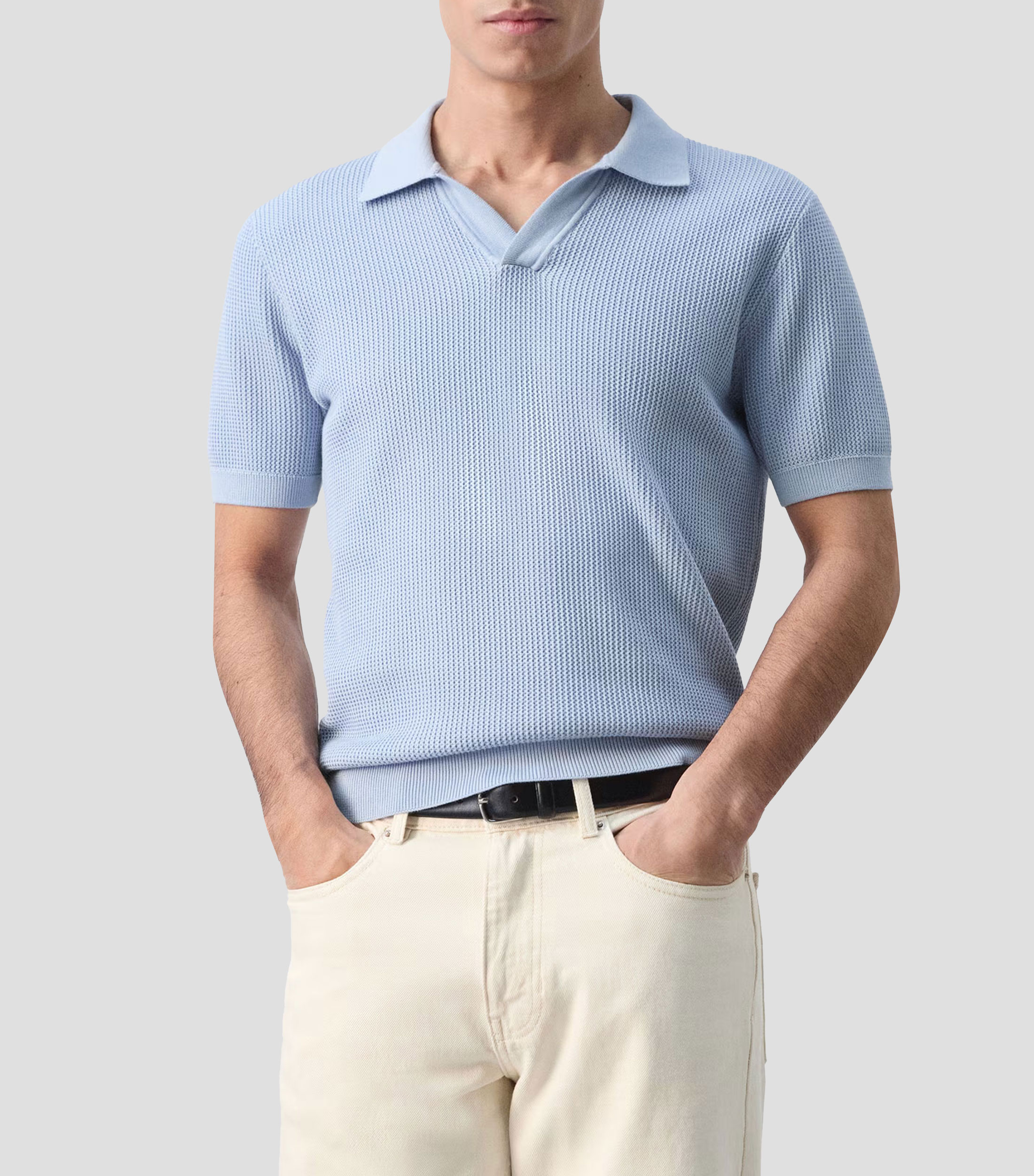 Playera tipo polo manga corta lisa Hombre