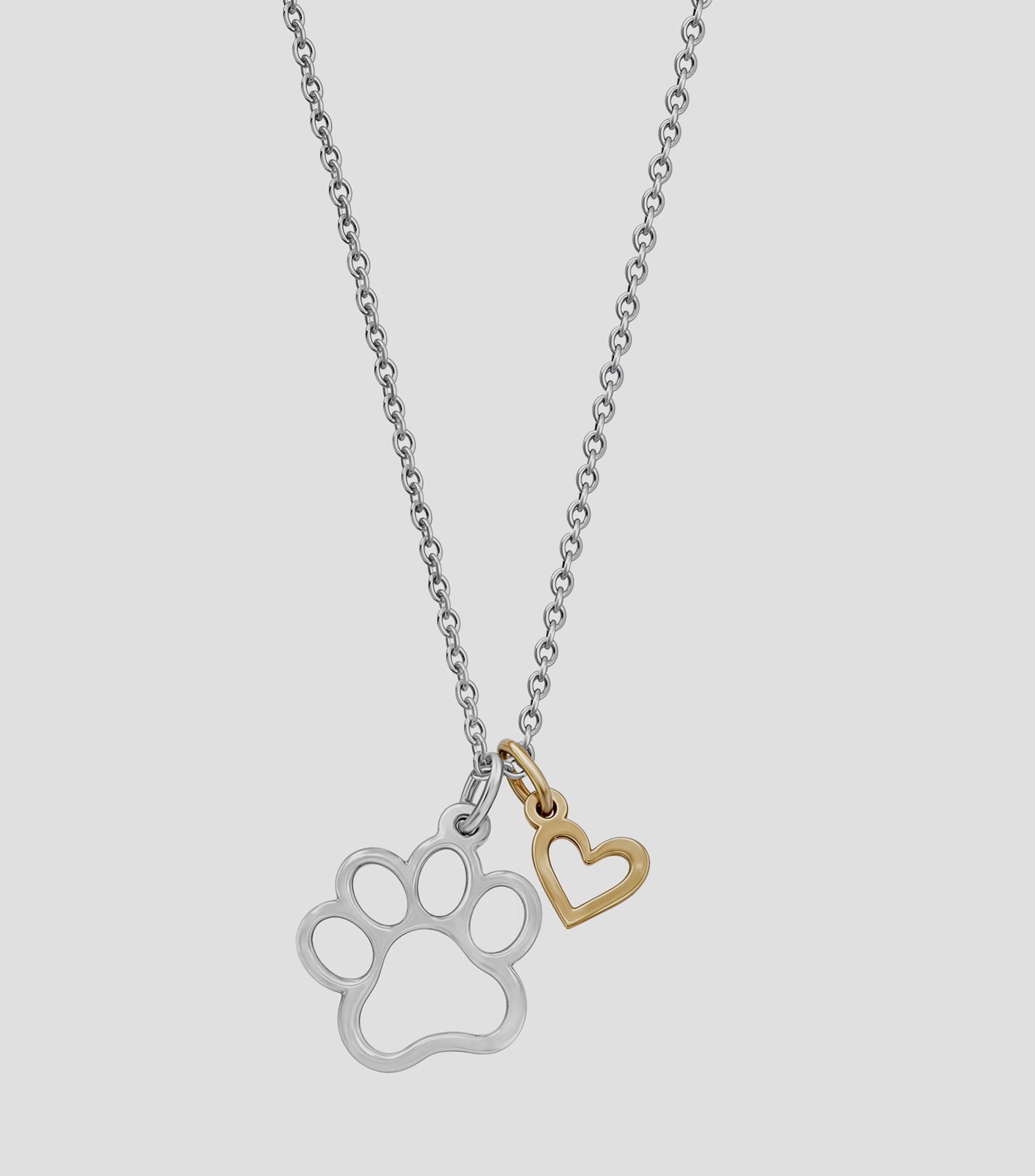 Dije con cadena en plata .925 Huellita con Corazón Mujer