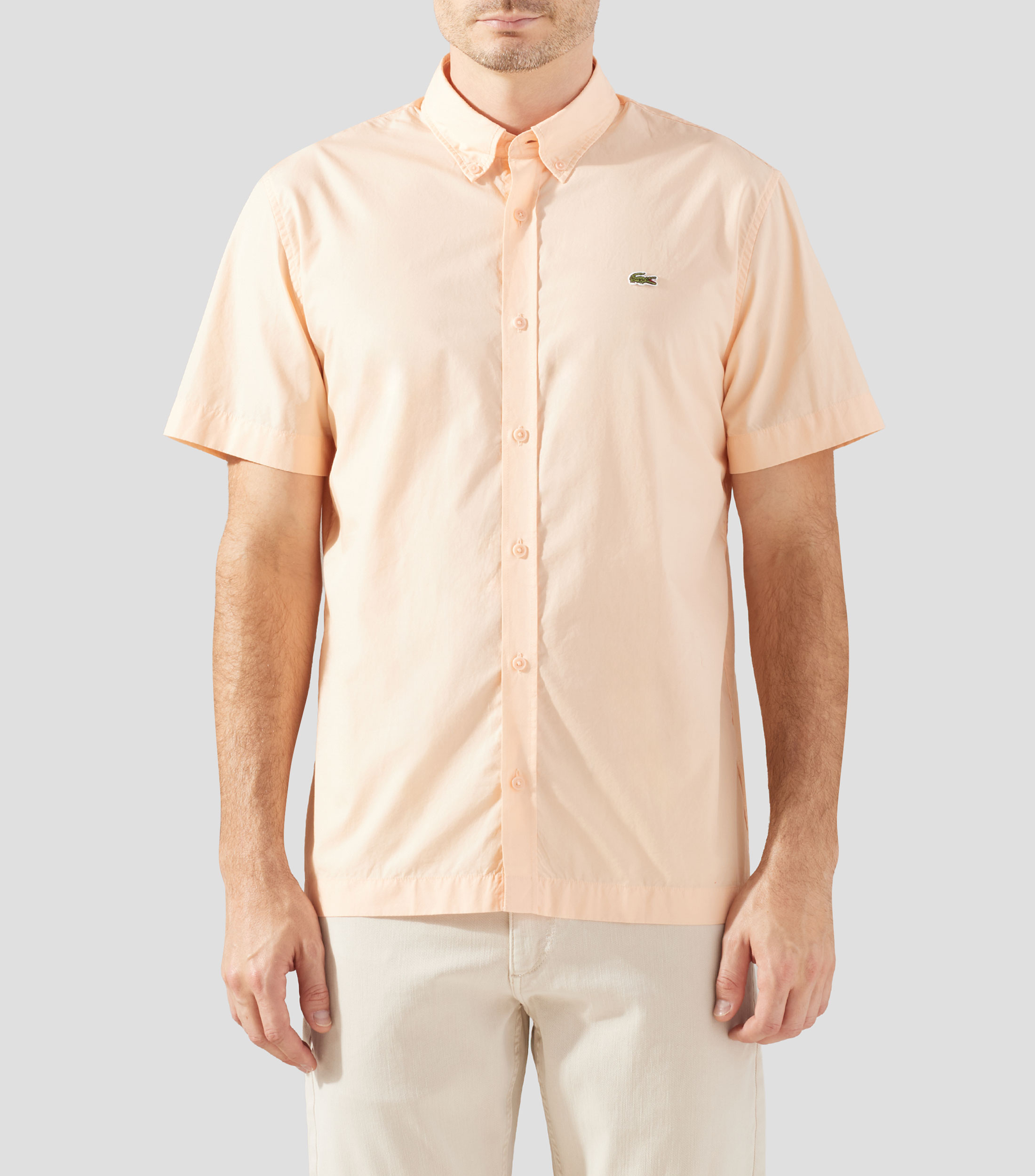 Camisa lisa manga corta Hombre