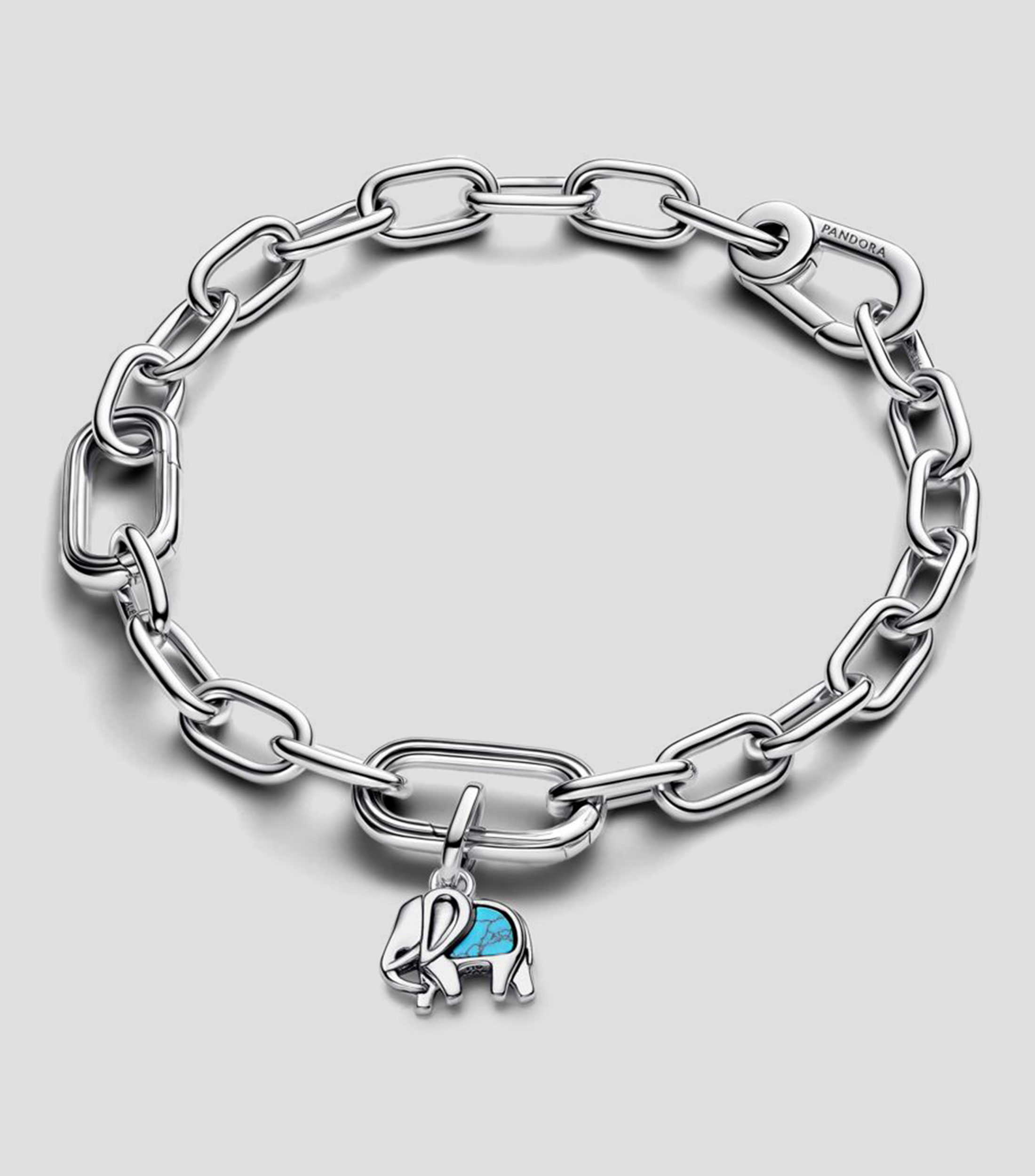 Mini Charm en plata .925 Elefante Azul Turquesa Unisex