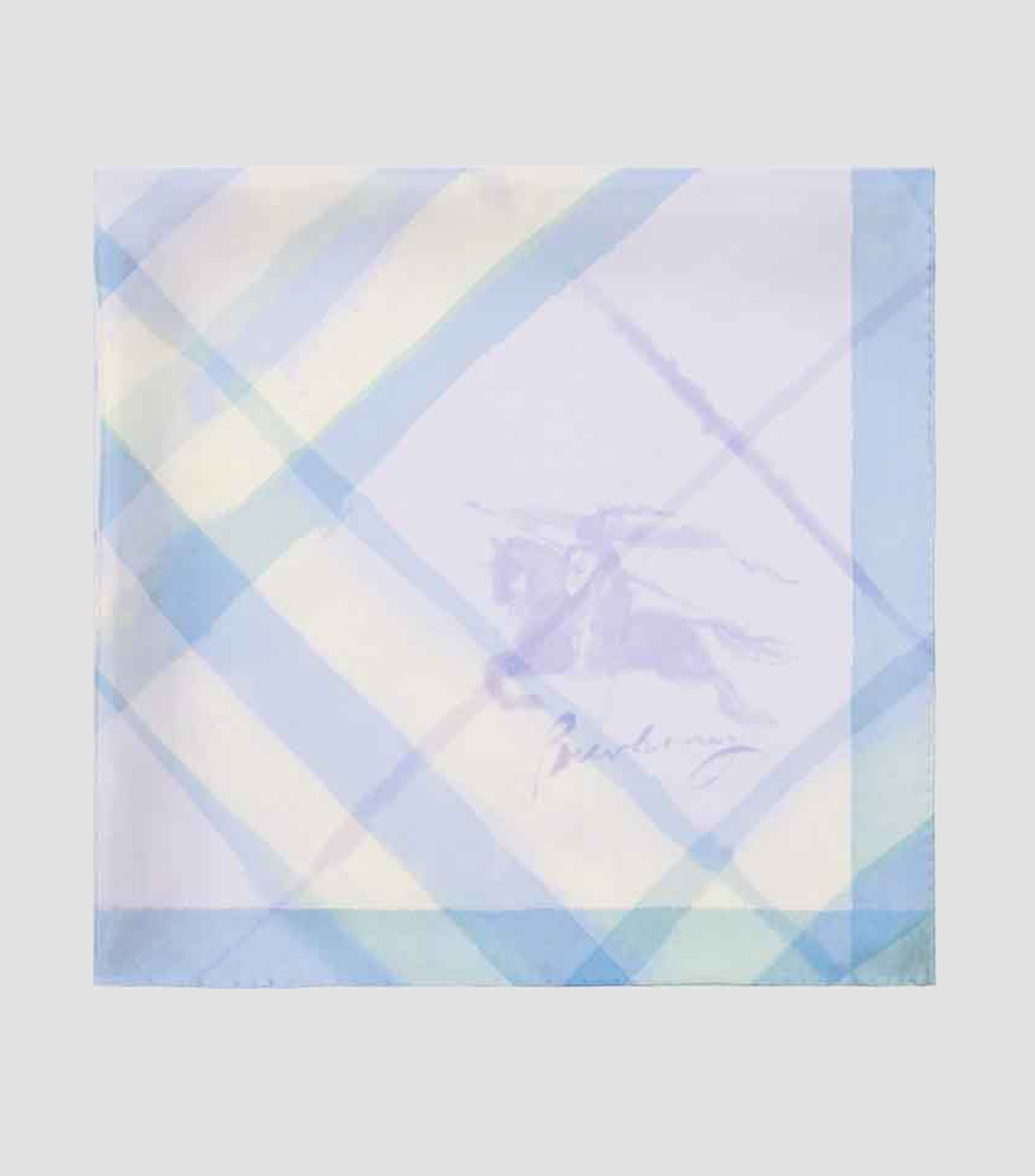 Pañuelo de seda azul con cuadros Unisex