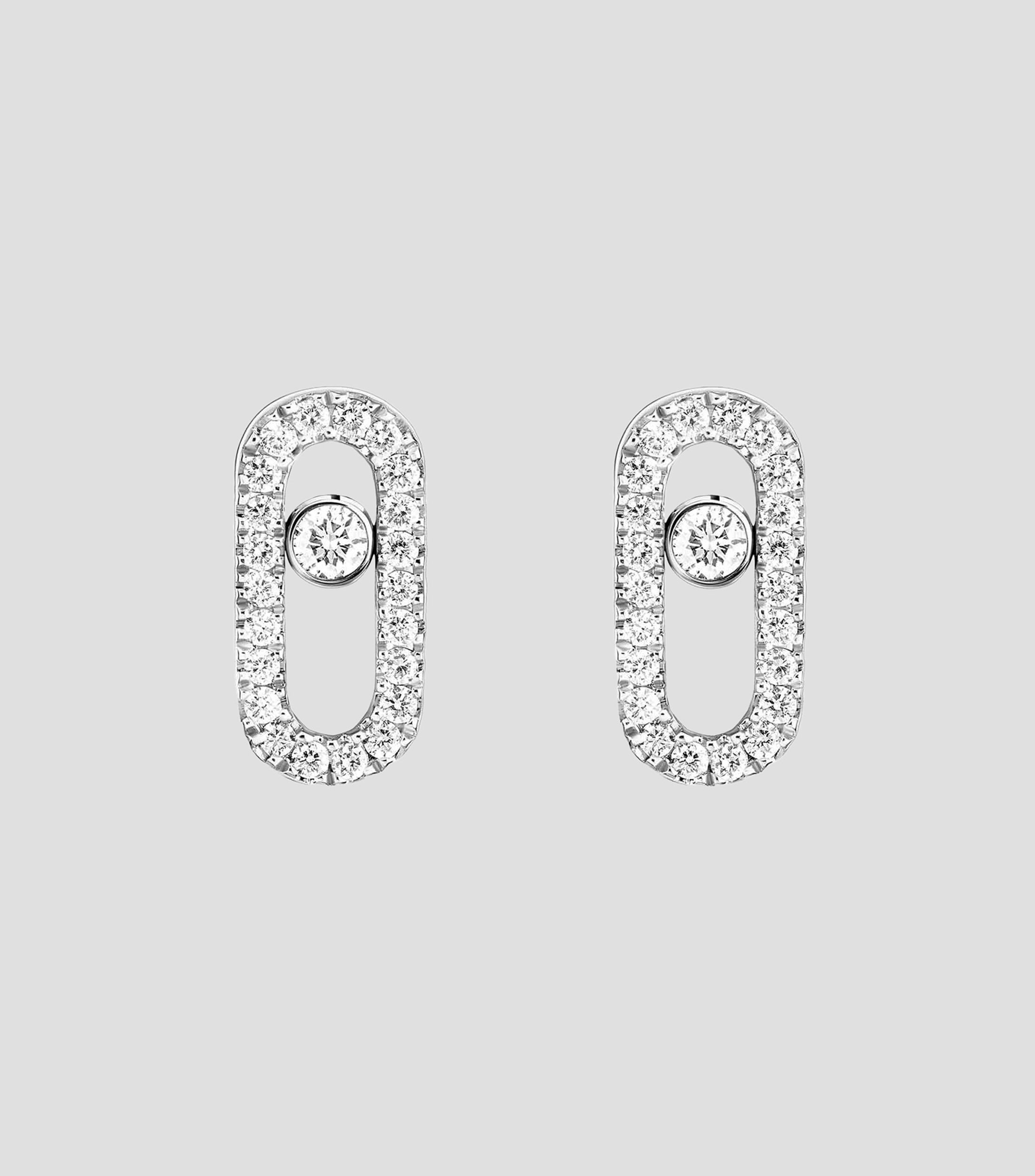 Aretes en oro blanco 18 Kts Mujer
