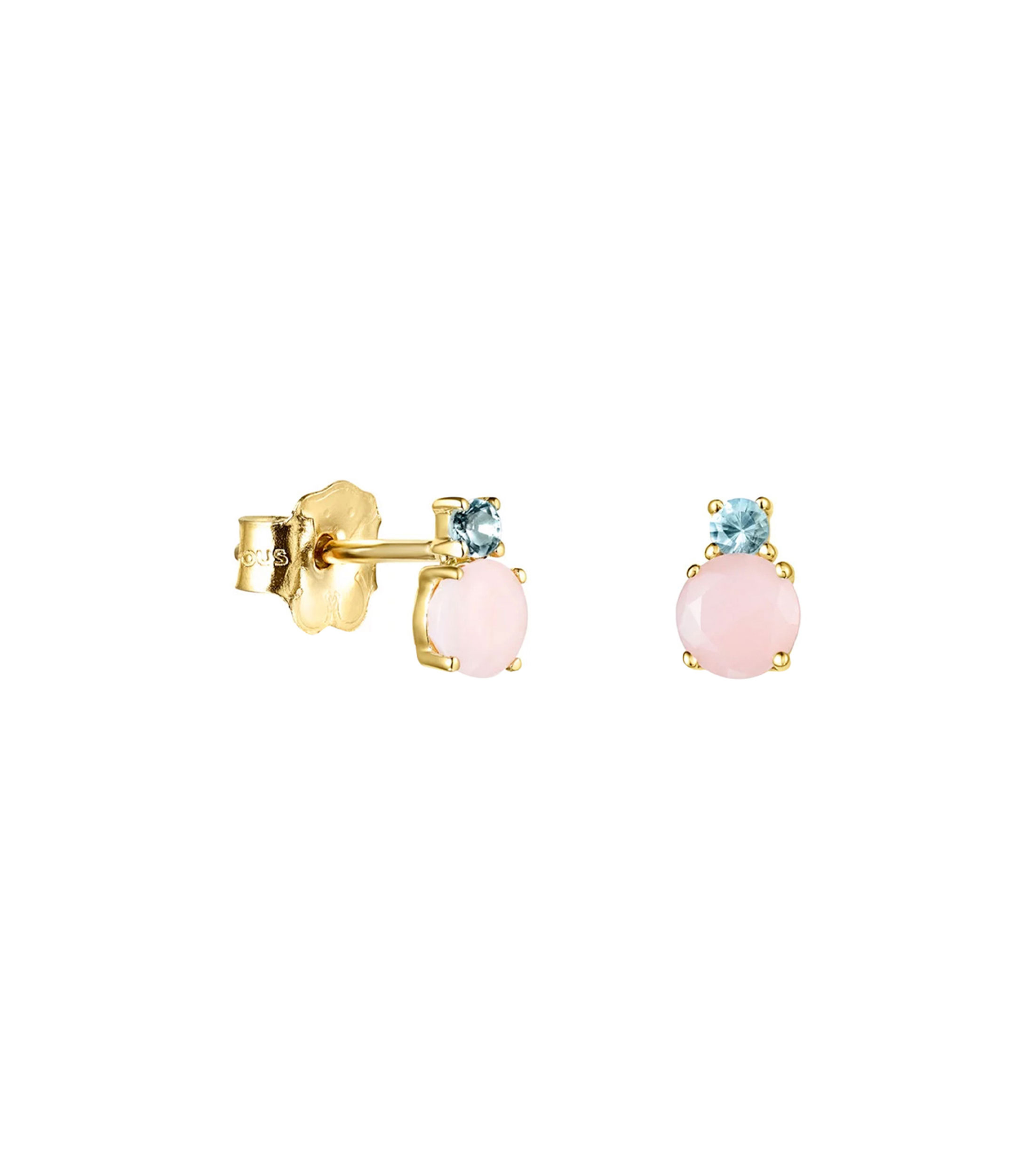 Aretes en Oro amarillo 18 Kilates Mini Ivette con gemas Mujer