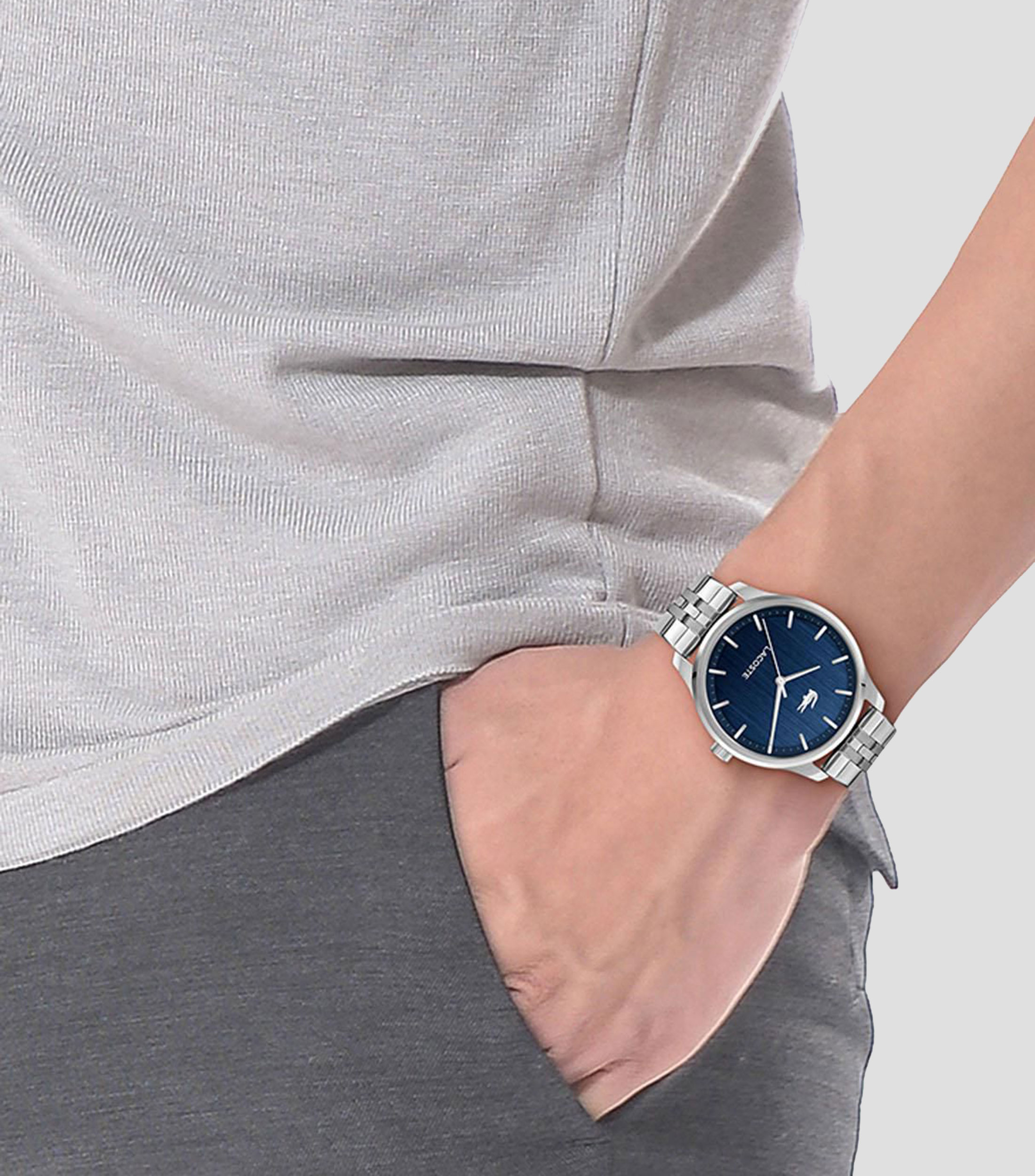 Reloj para Hombre Lisbon casual plateado, azul
