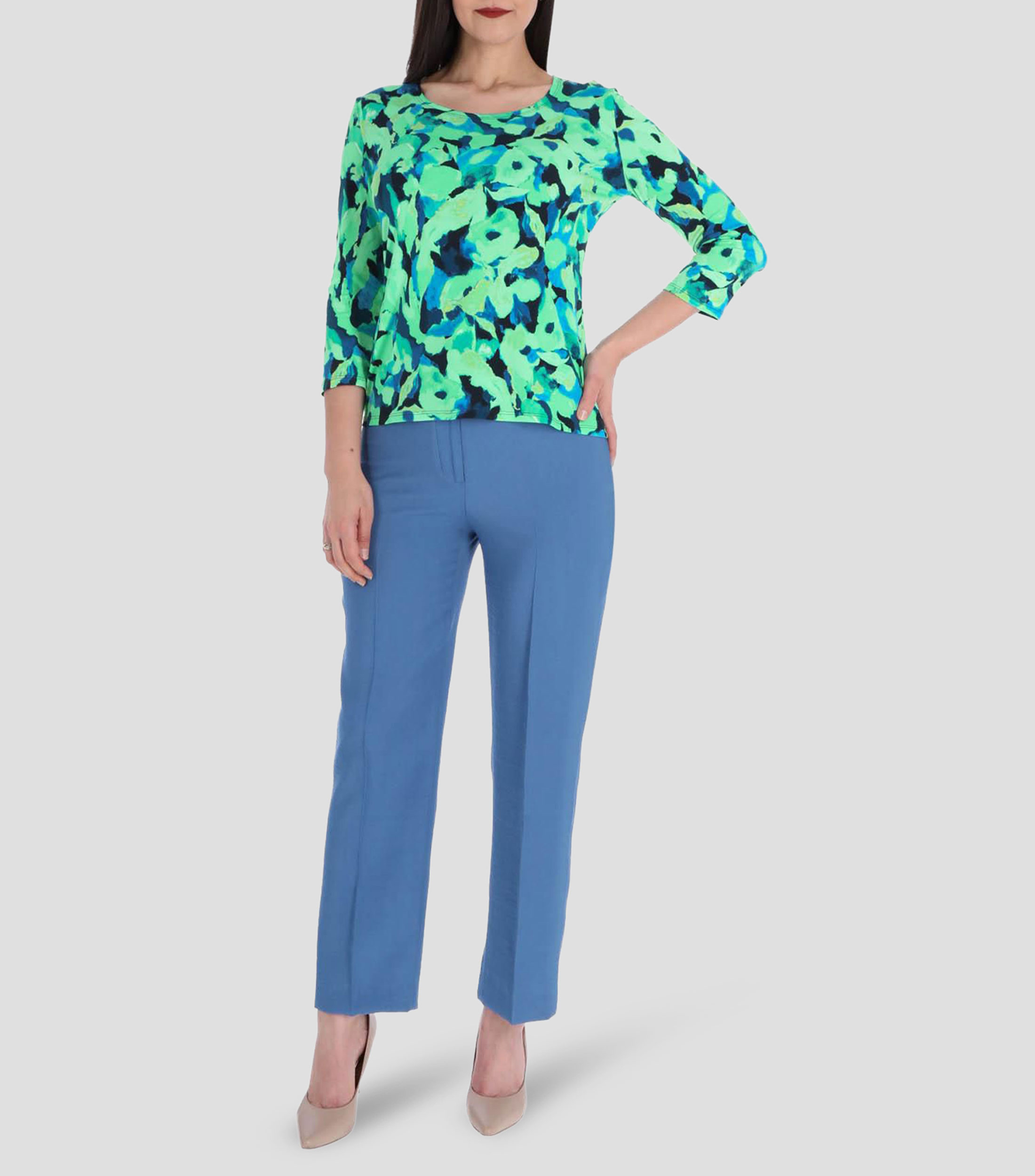 Blusa estampada manga 3/4 línea Petite Mujer