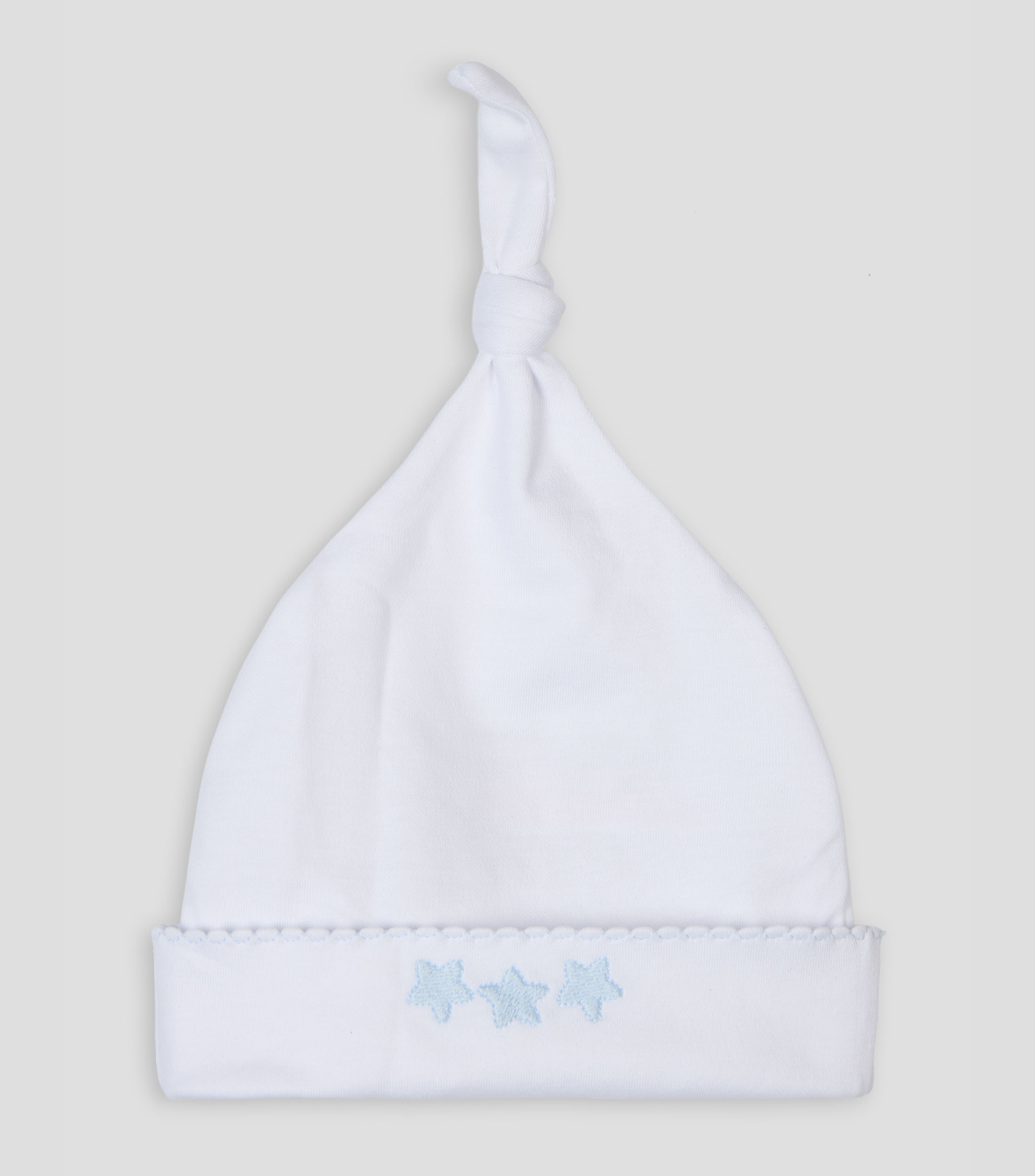 Gorro en tejido de punto fantasía con bordado Bebé