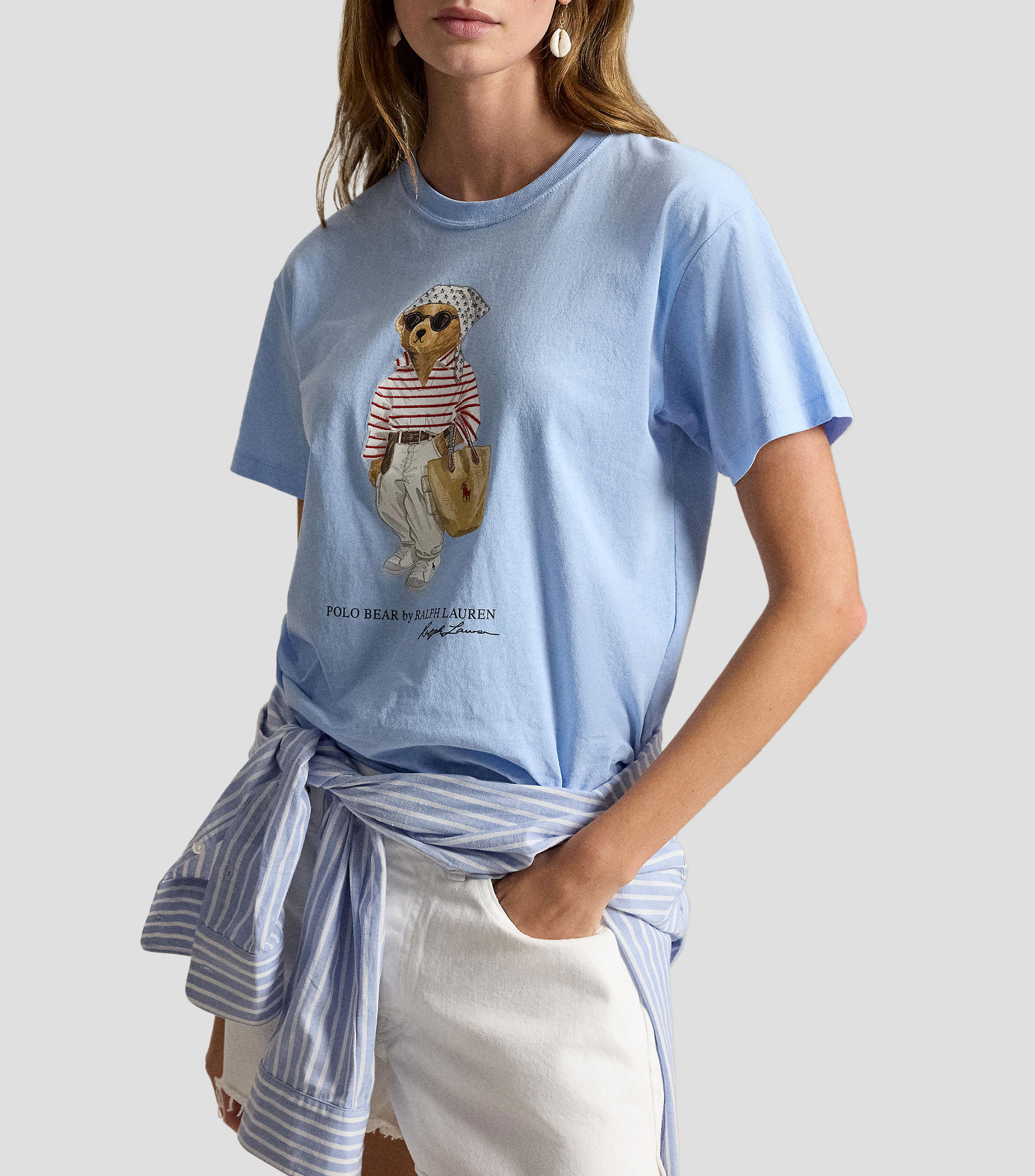 Playera cuello redondo manga corta estampada Mujer