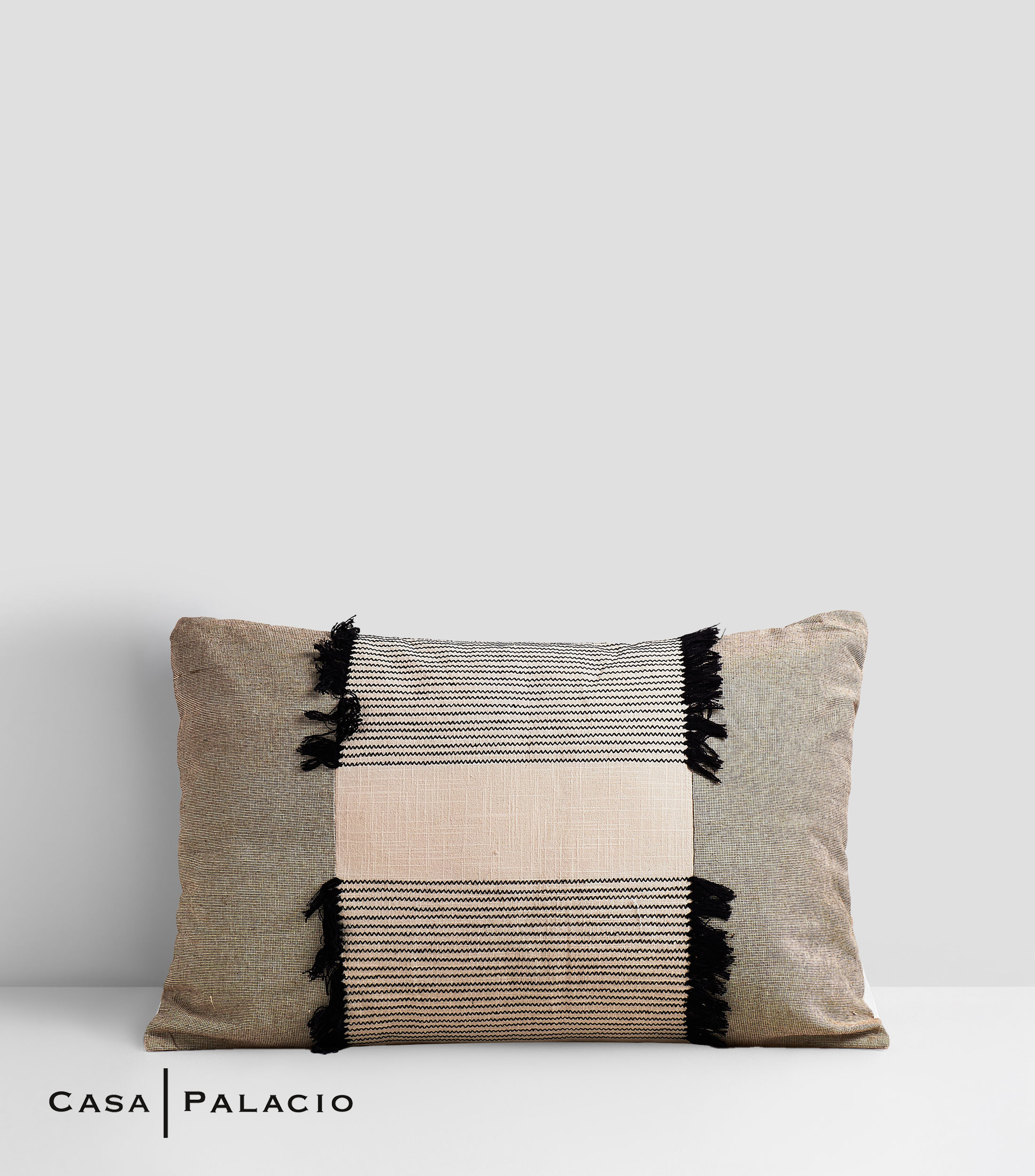 Cojín decorativo Flecos beige/negro