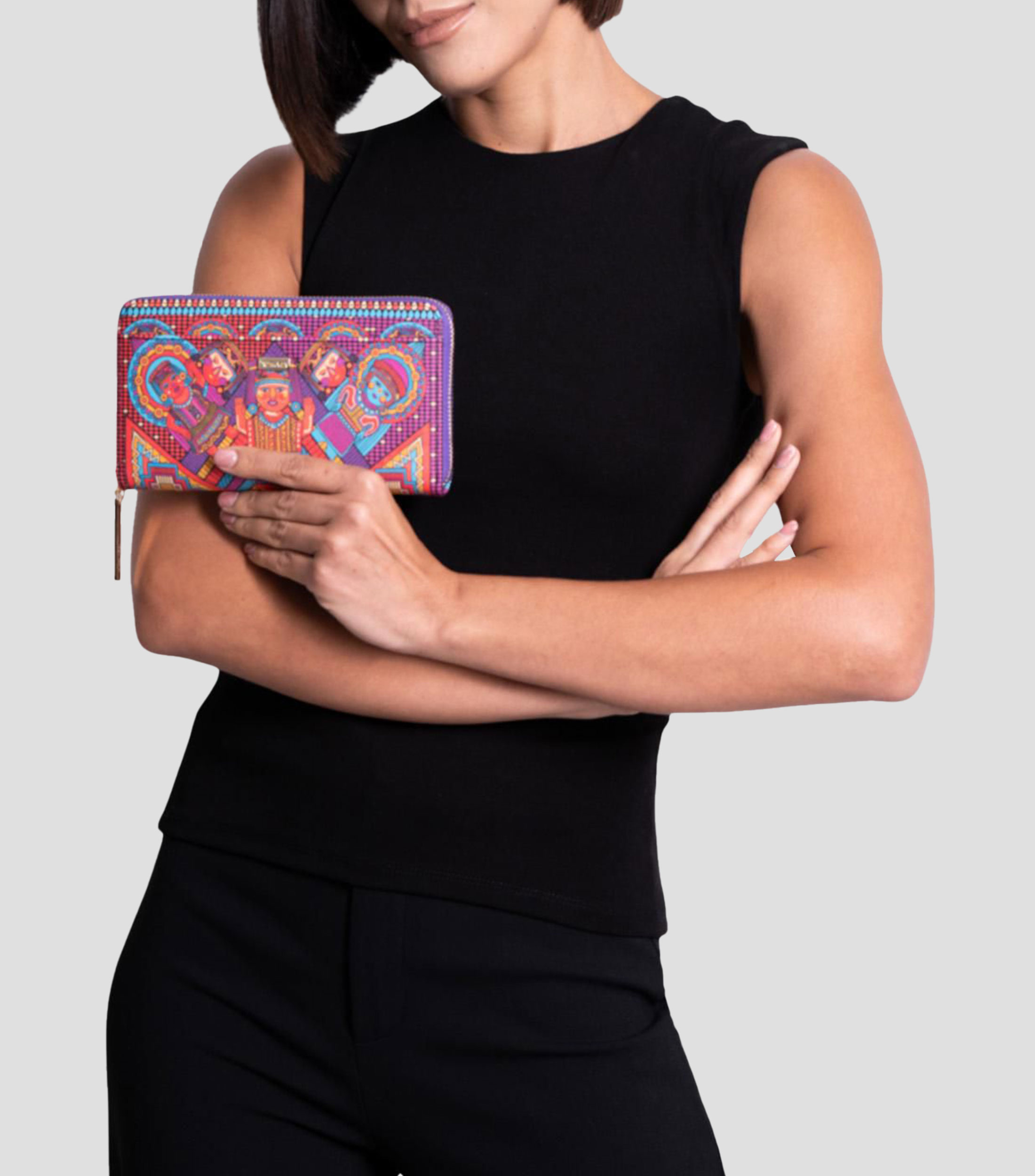 Cartera Caritas Sonrientes de Veracruz multicolor Mujer