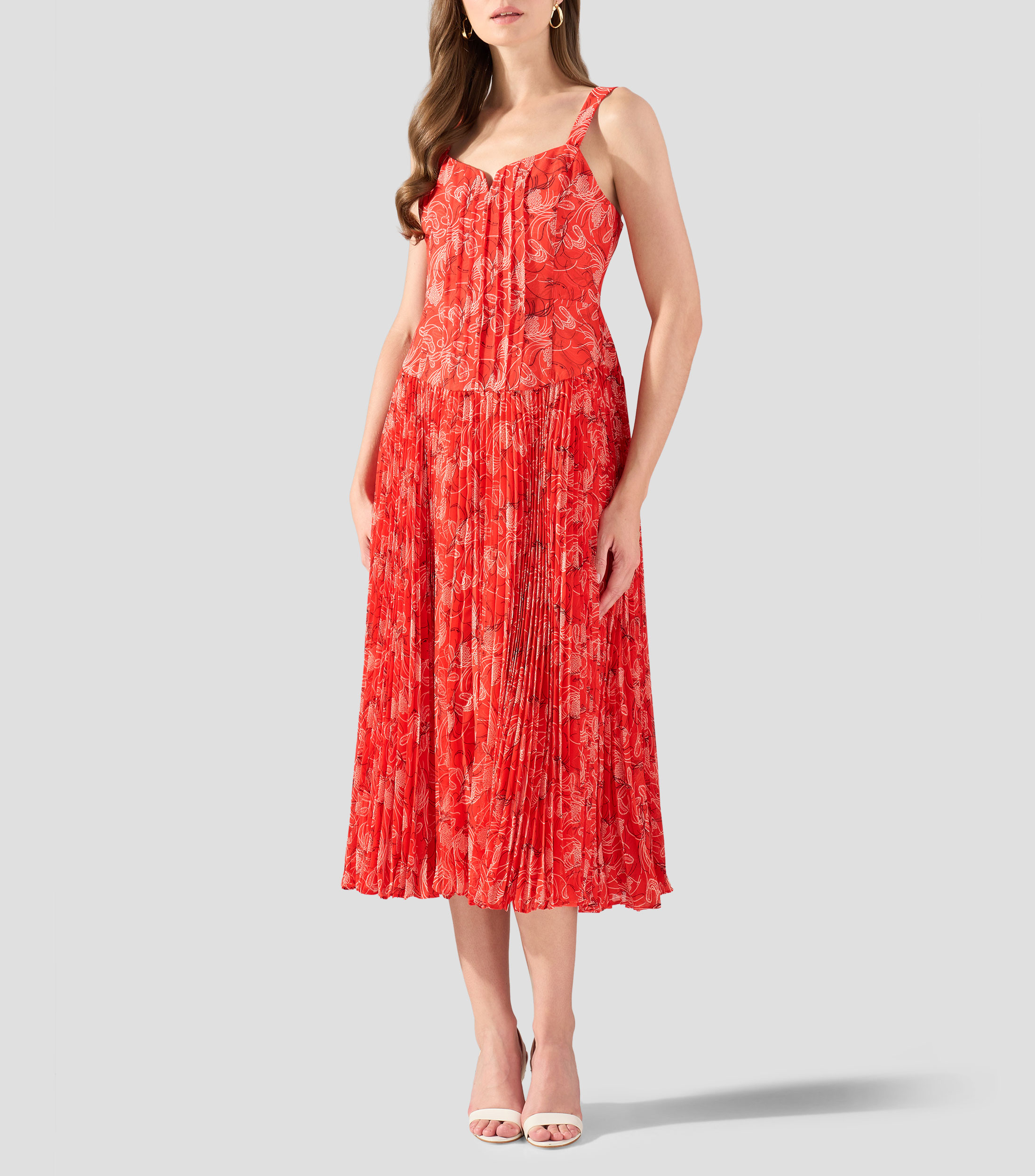 Vestido largo estampado Mujer