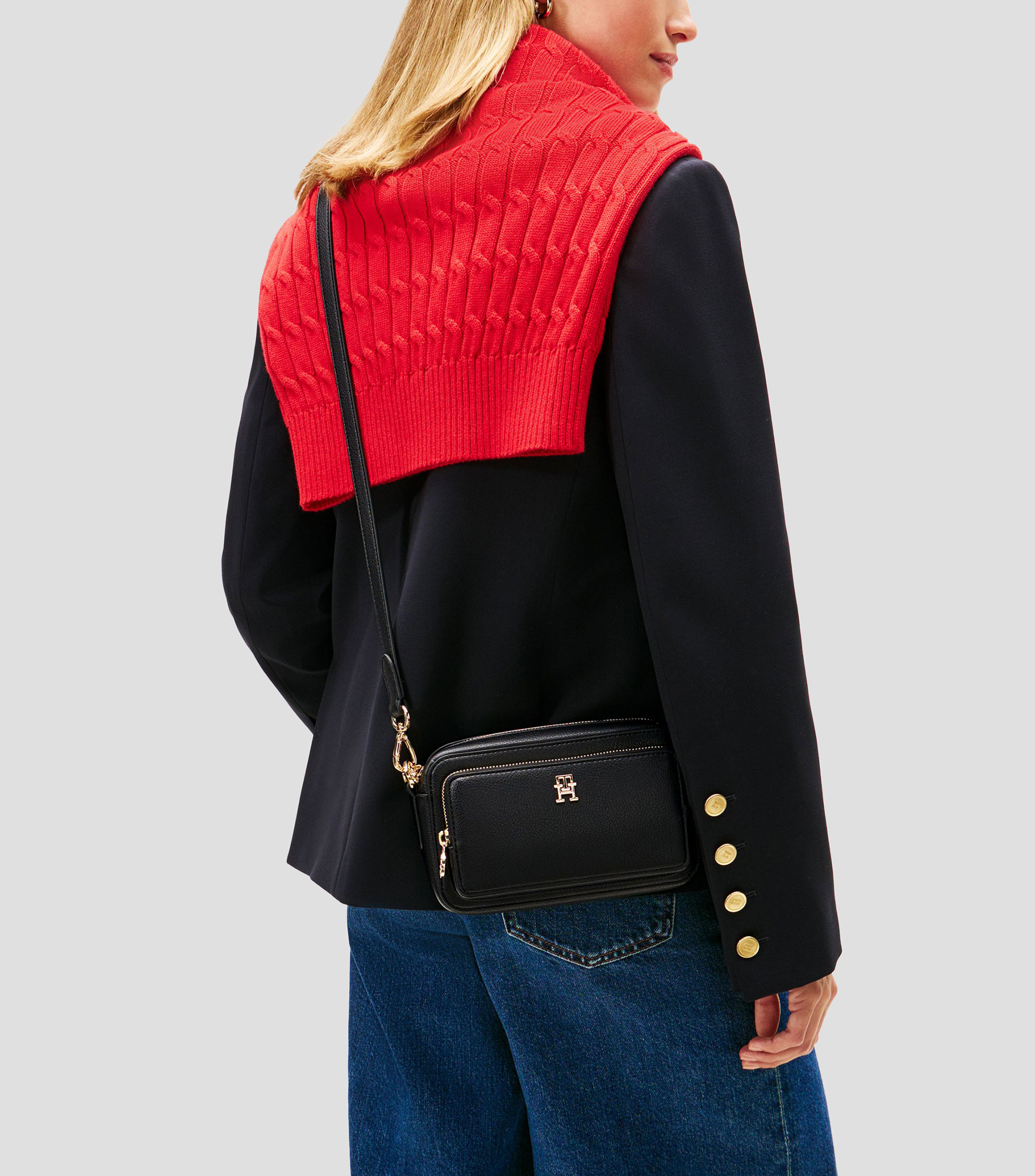 Bolsa crossbody negra Icon lisa Mujer