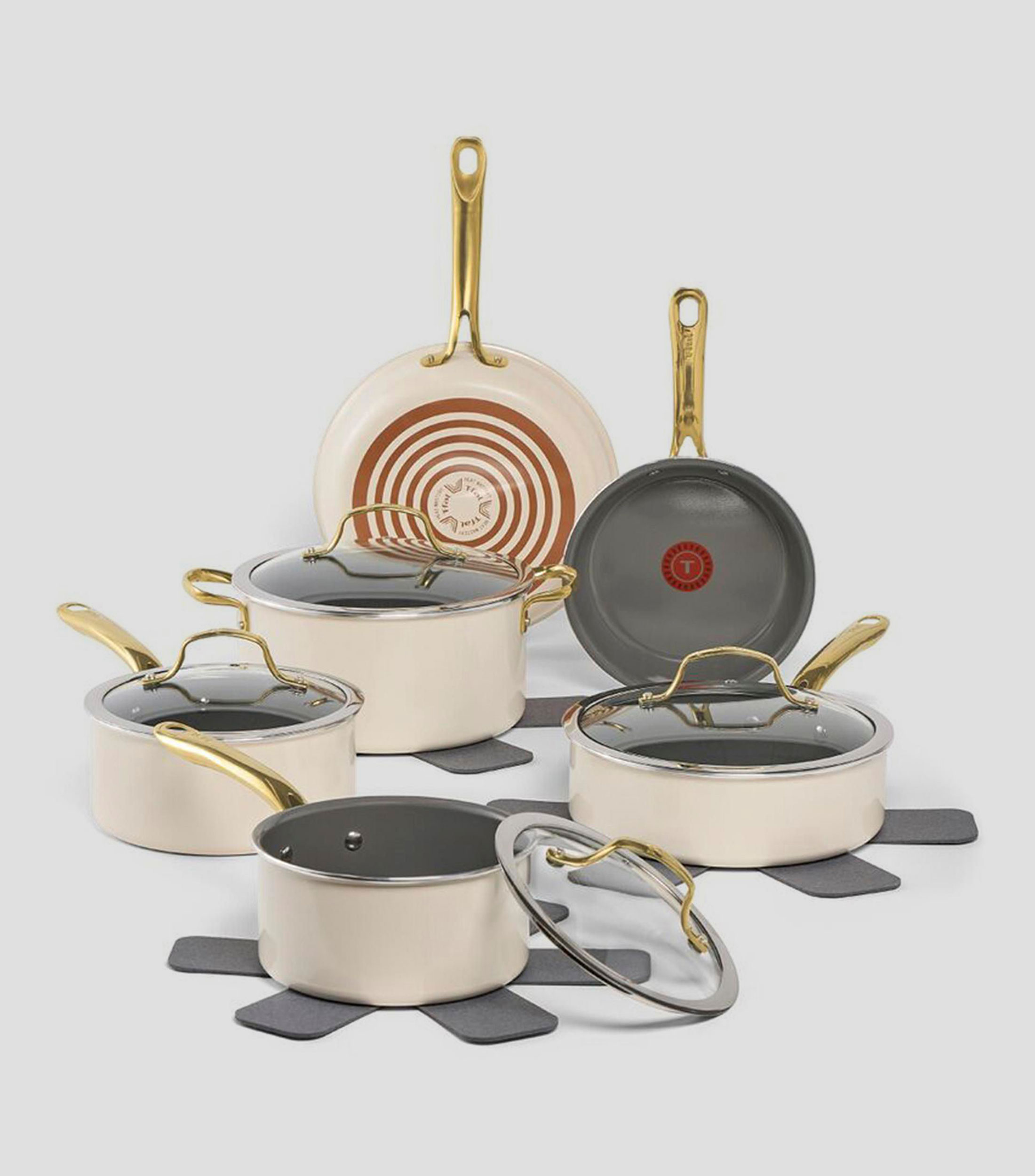 Batería de Cocina en aluminio Ceramic Preserve 13 Piezas Beige