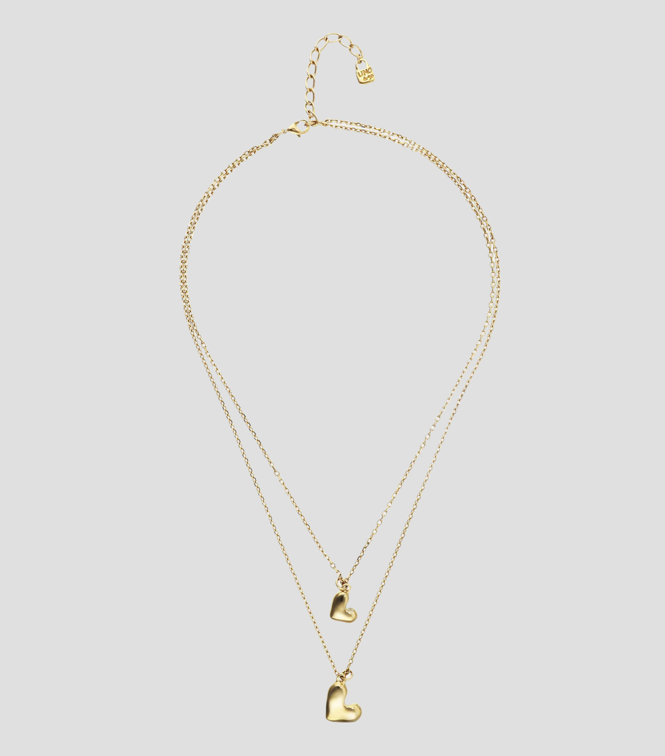 Collar doble con corazones Mujer