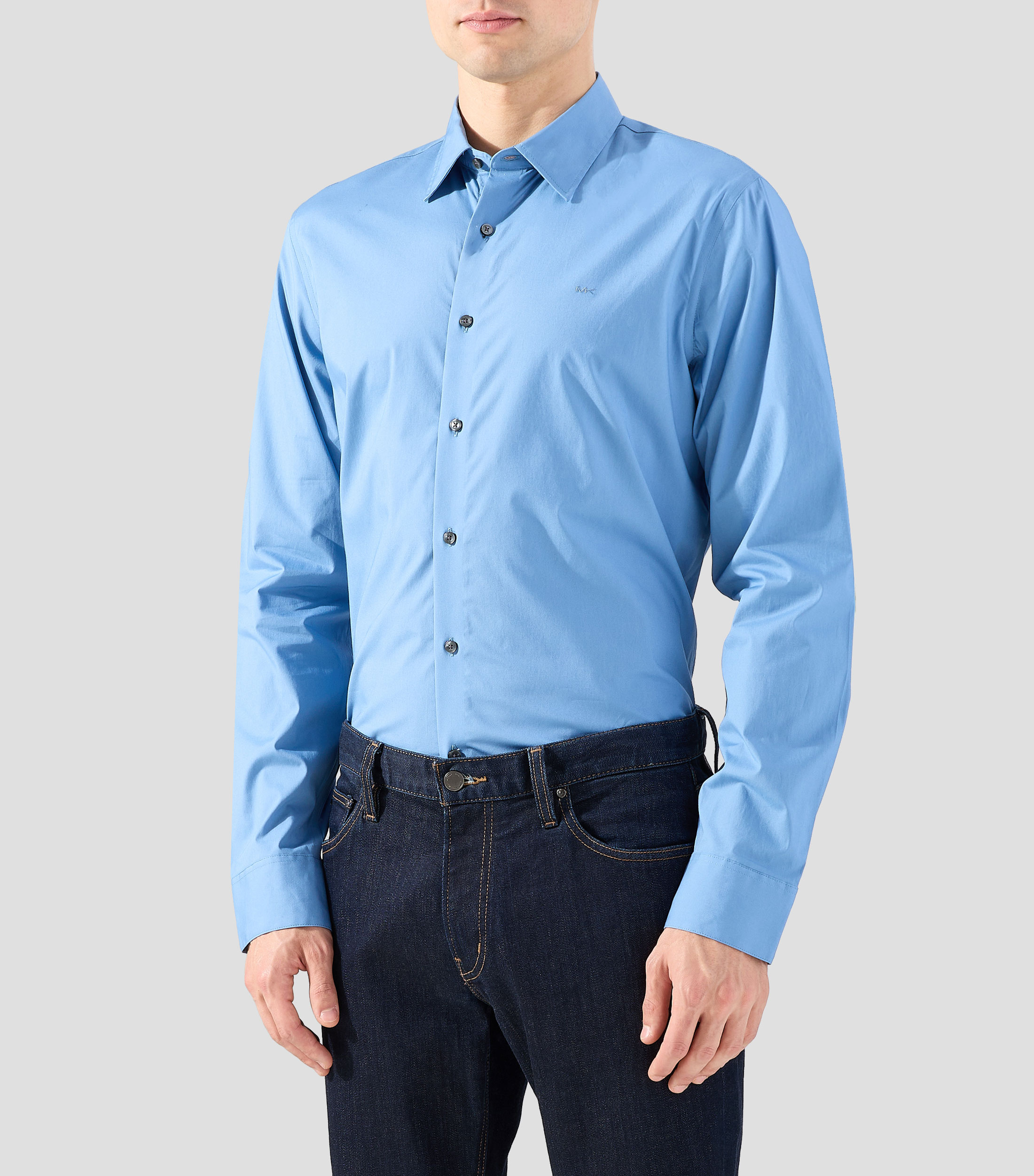 Camisa lisa manga larga Hombre