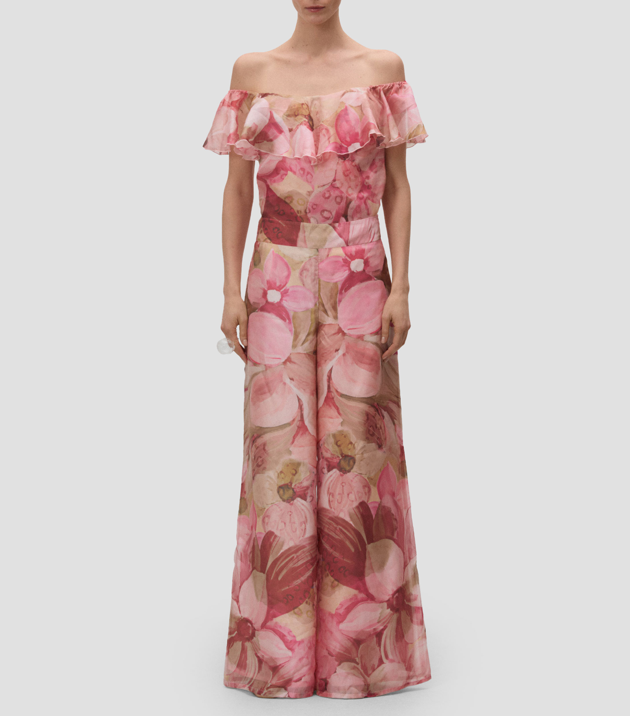 Pantalón con flores Mujer