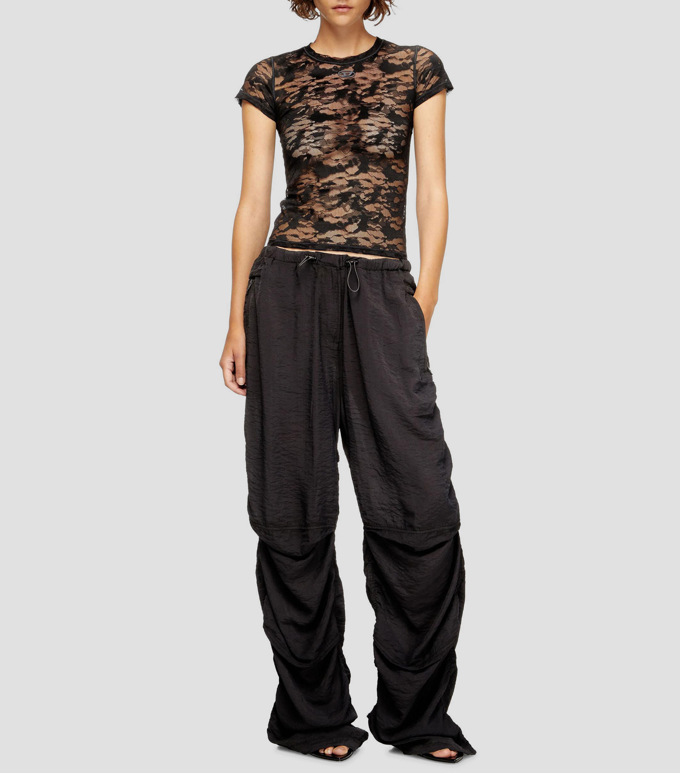Top cuello redondo manga corta Mujer