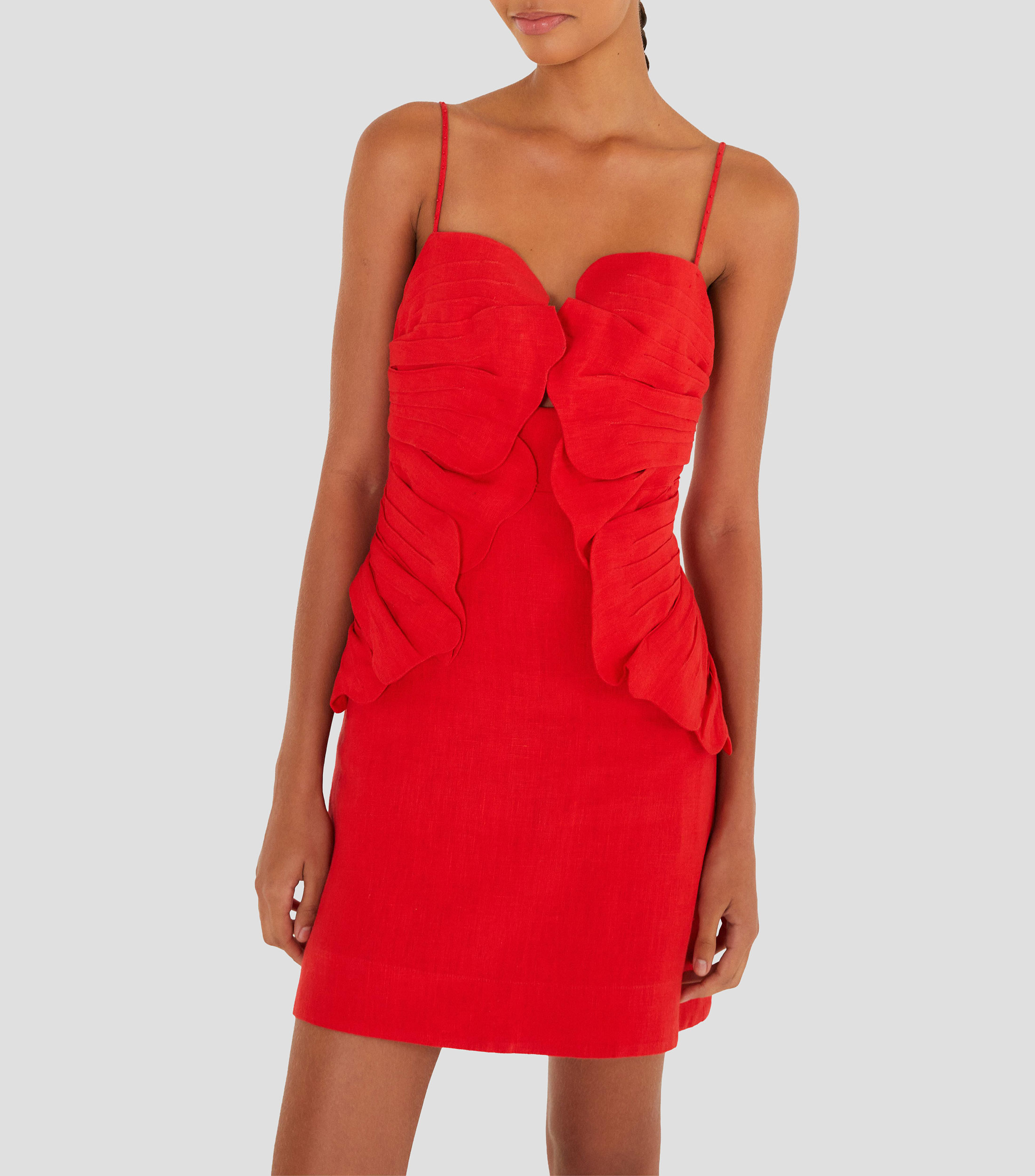 Vestido corto liso Mujer