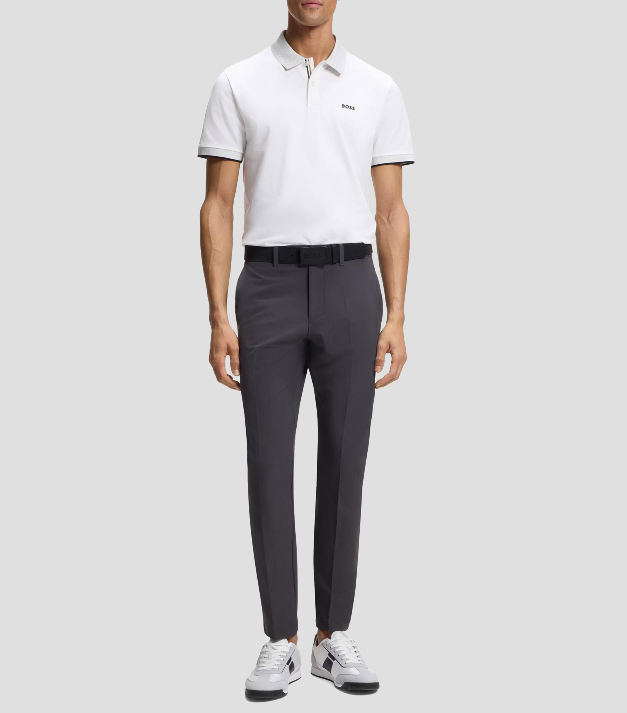 Playera polo Paddy de algodón elástico con control de la humedad Hombre