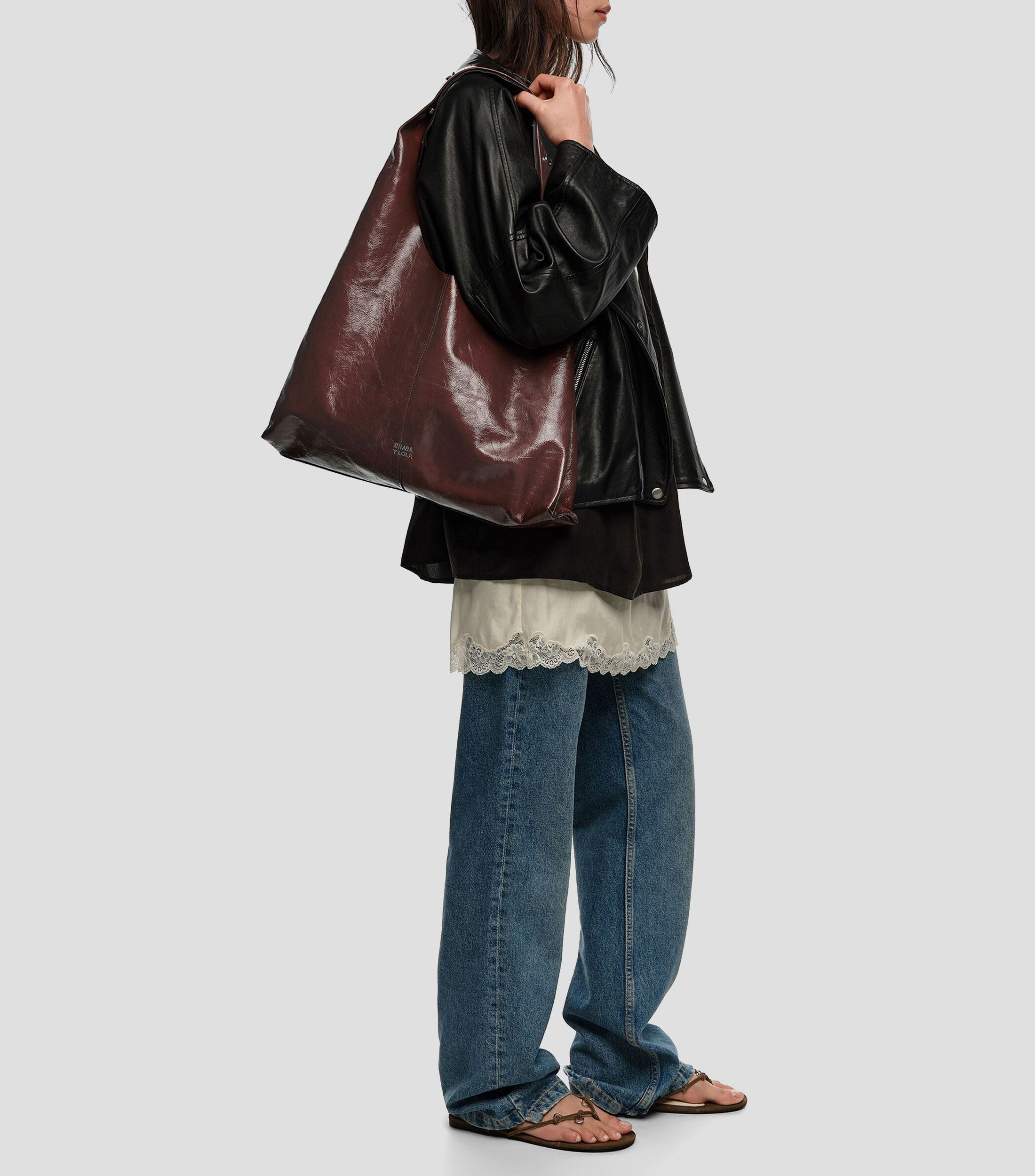 Bolsa shoulder de piel Paper bikini maxi lisa Mujer