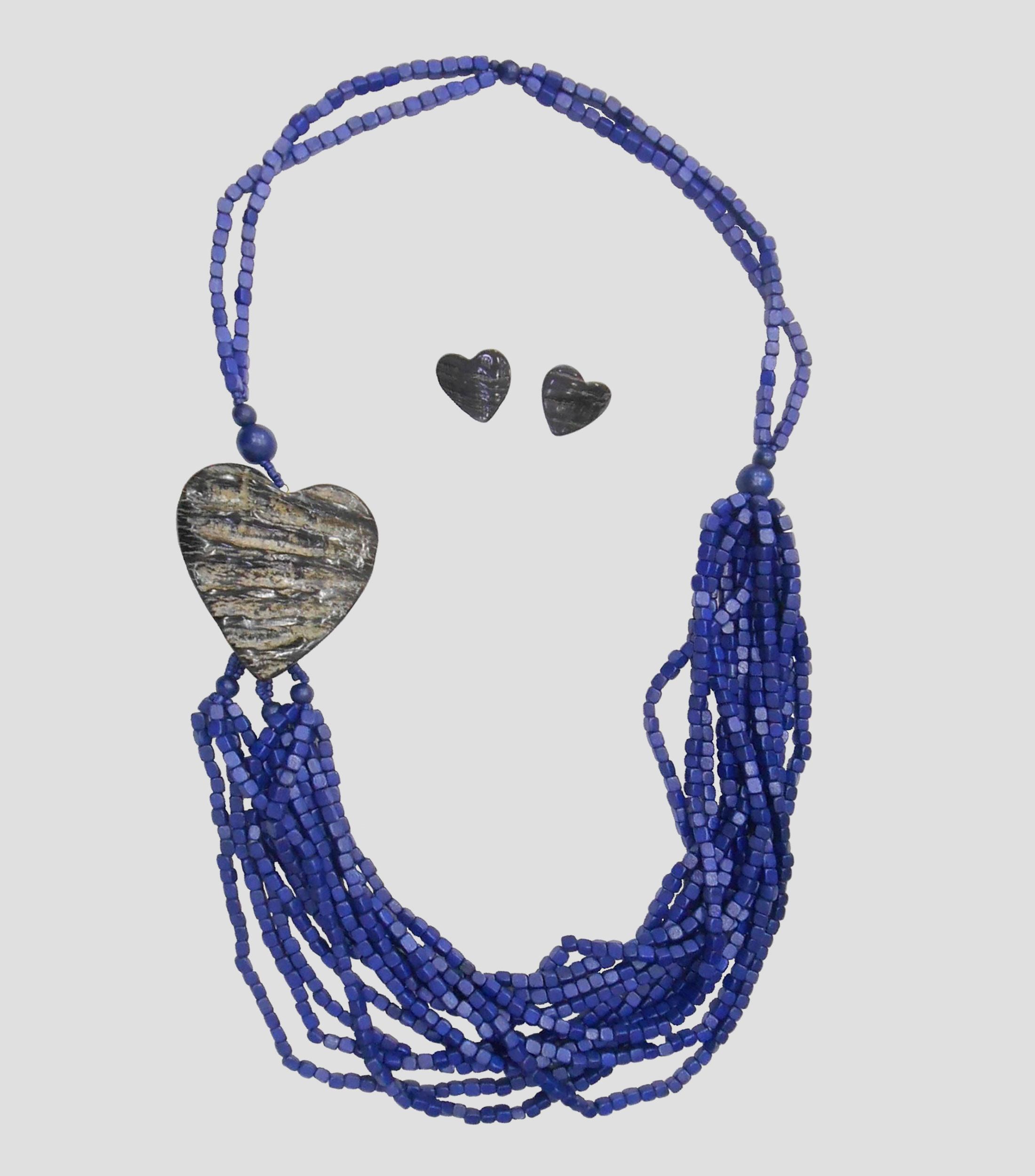 Set de collar y aretes corazón Mujer