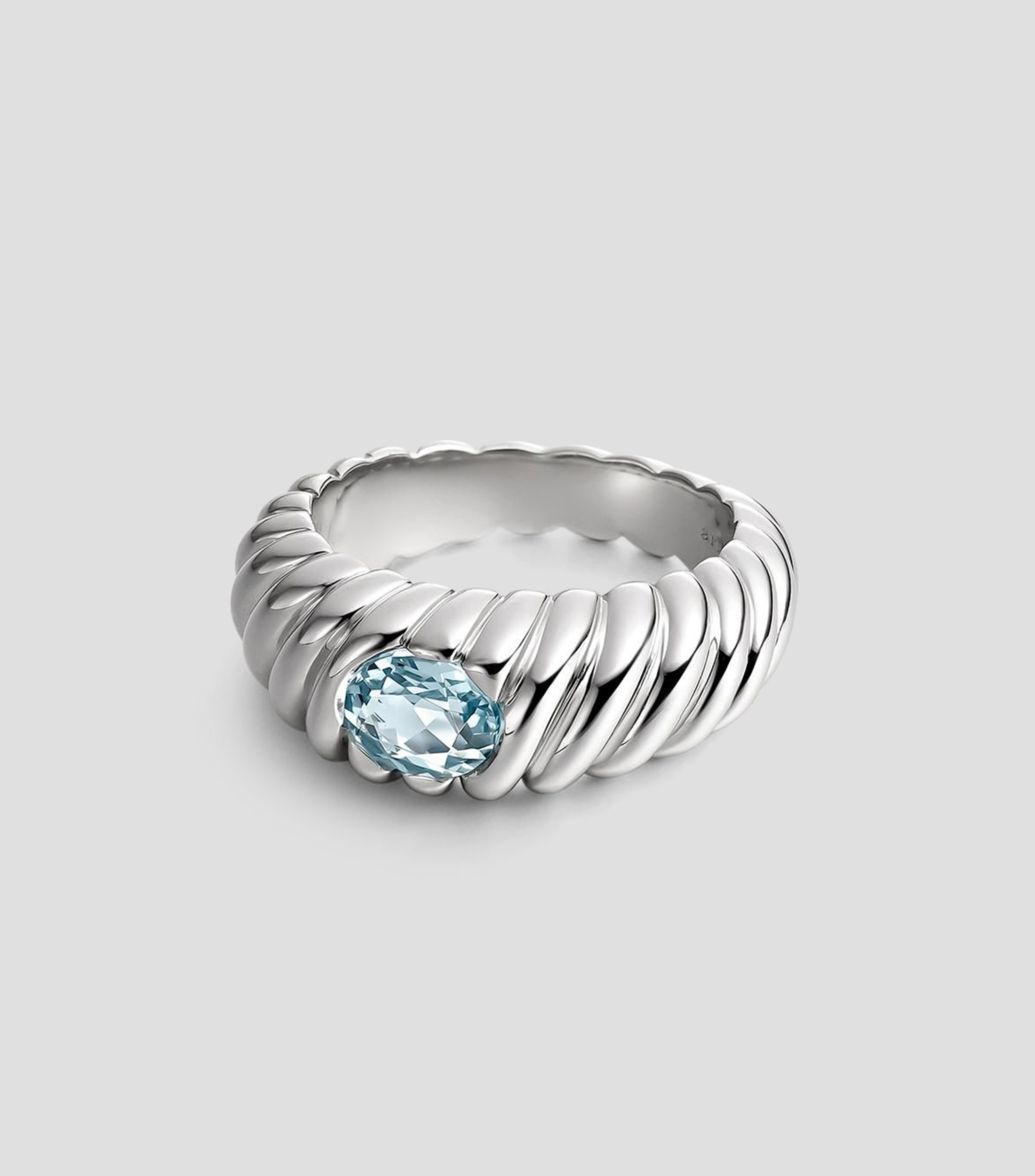 Anillo en Plata .925 con Topacio azul Mujer