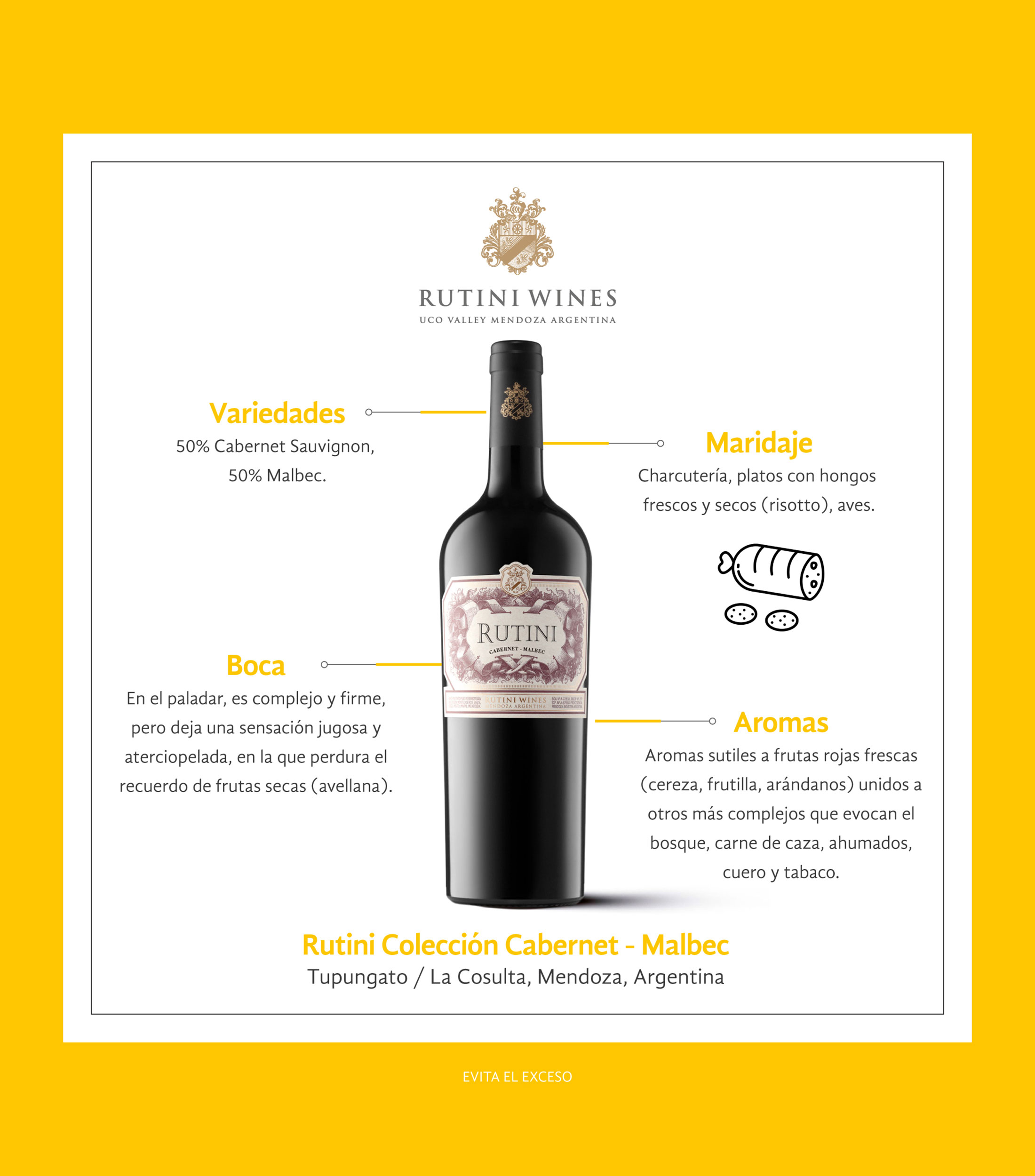 Vino tinto Cavernet Sauvignon Malbec, 750 ml