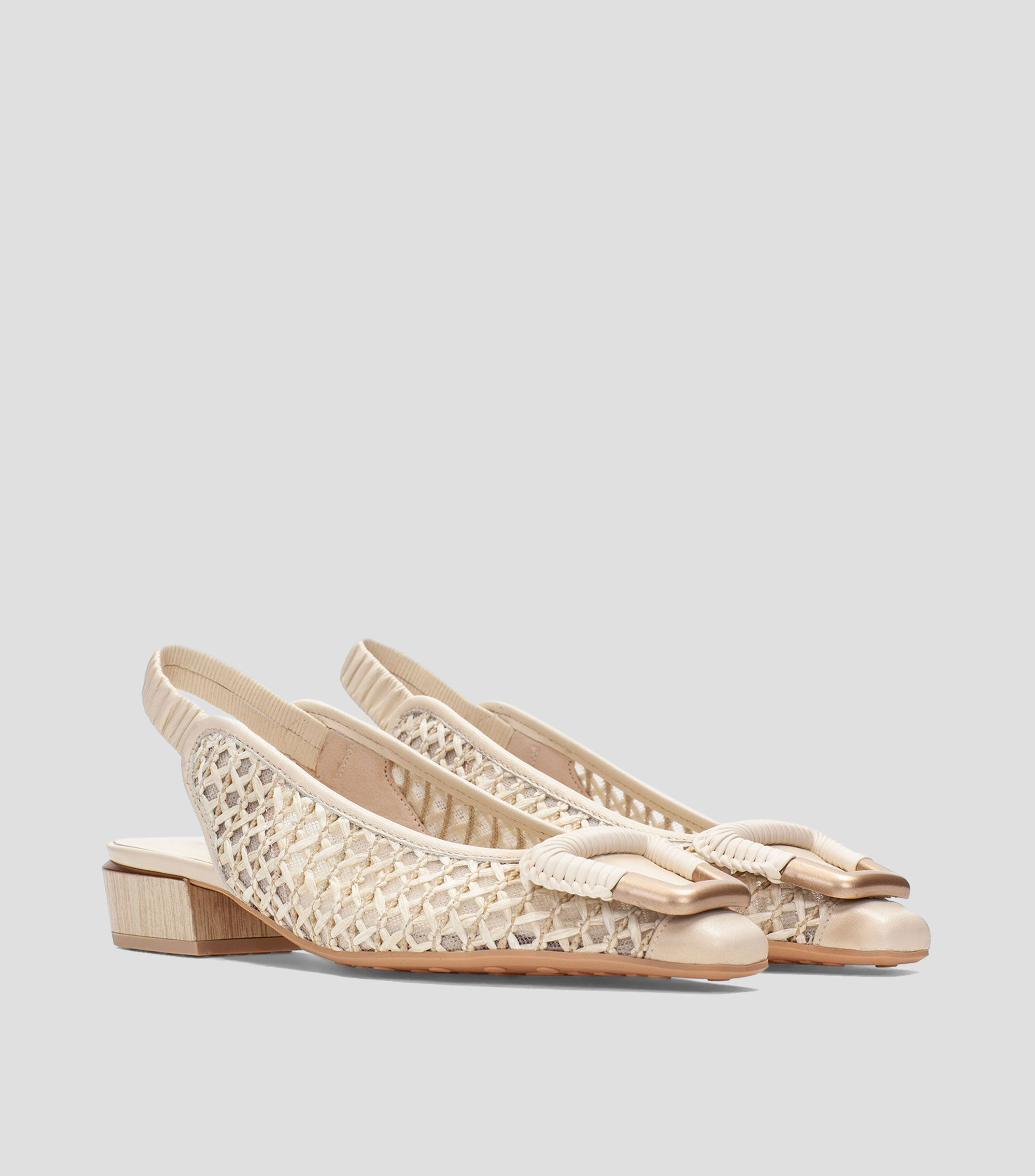 Flats tacón bajo ancho Mujer