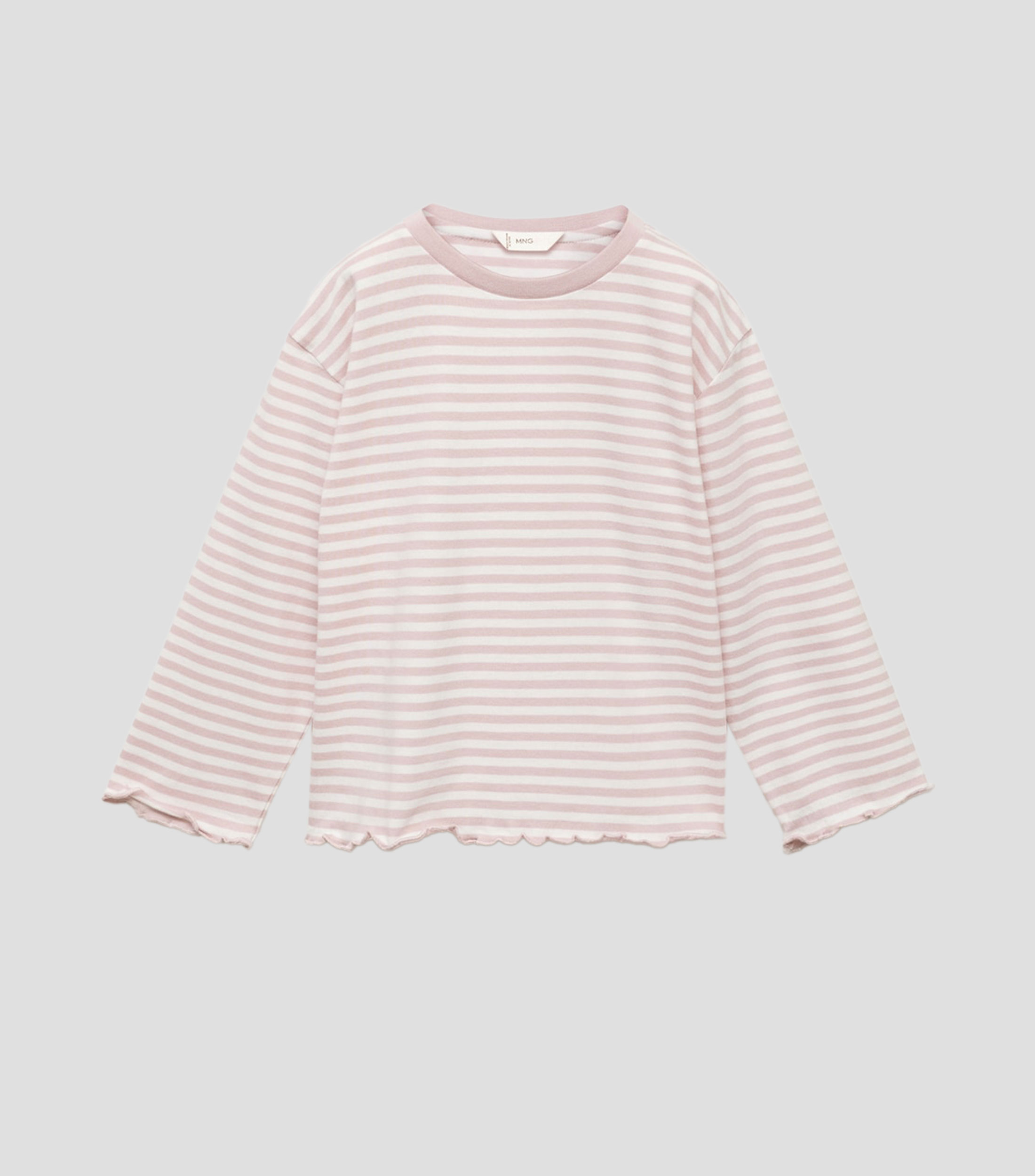Playera cuello redondo manga larga con rayas Bebé