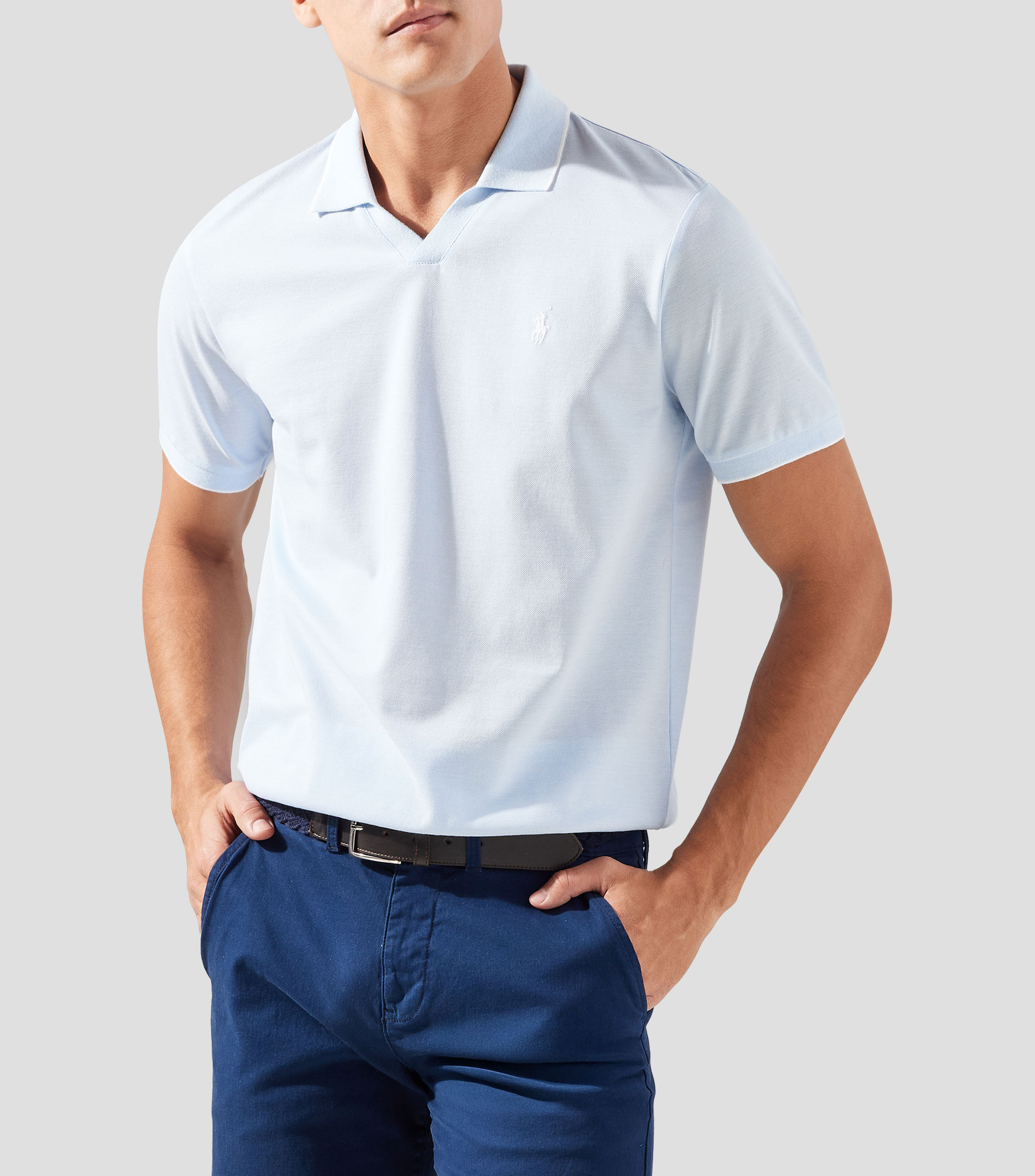Playera tipo polo manga corta lisa Hombre