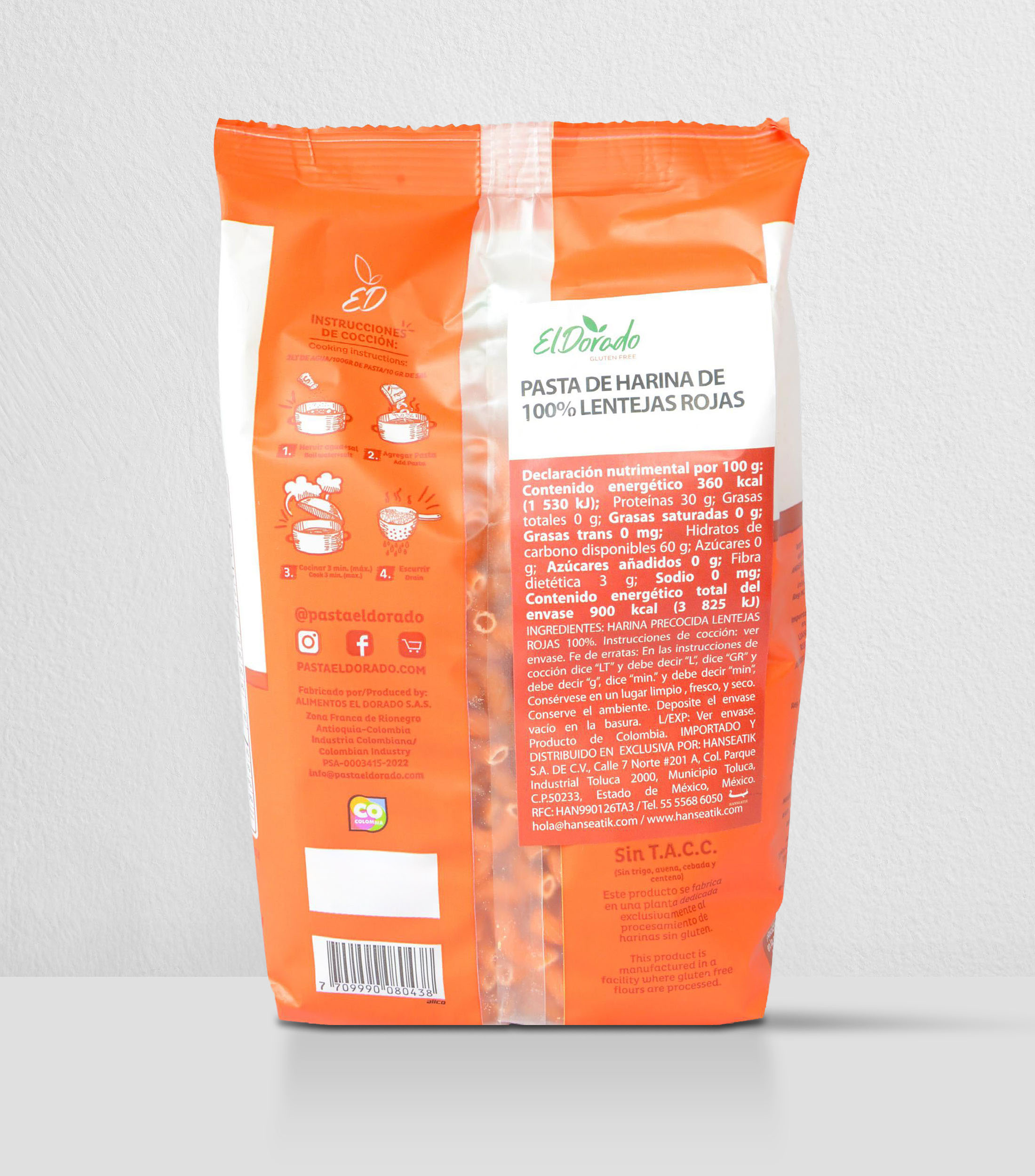Coditos de lenteja roja, 250 g