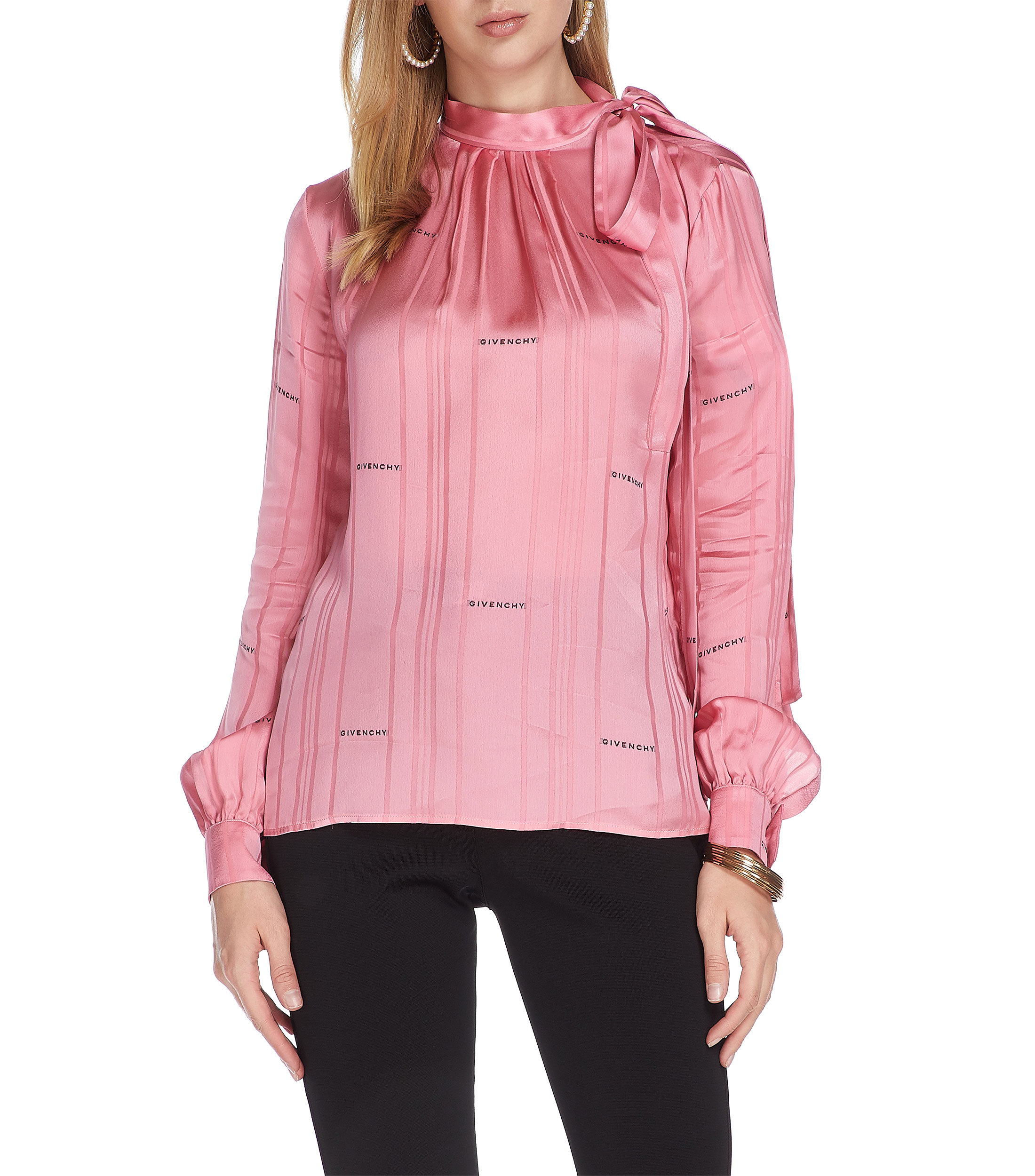 Givenchy: Blusa con logotipo de manga larga Mujer | El Palacio de Hierro