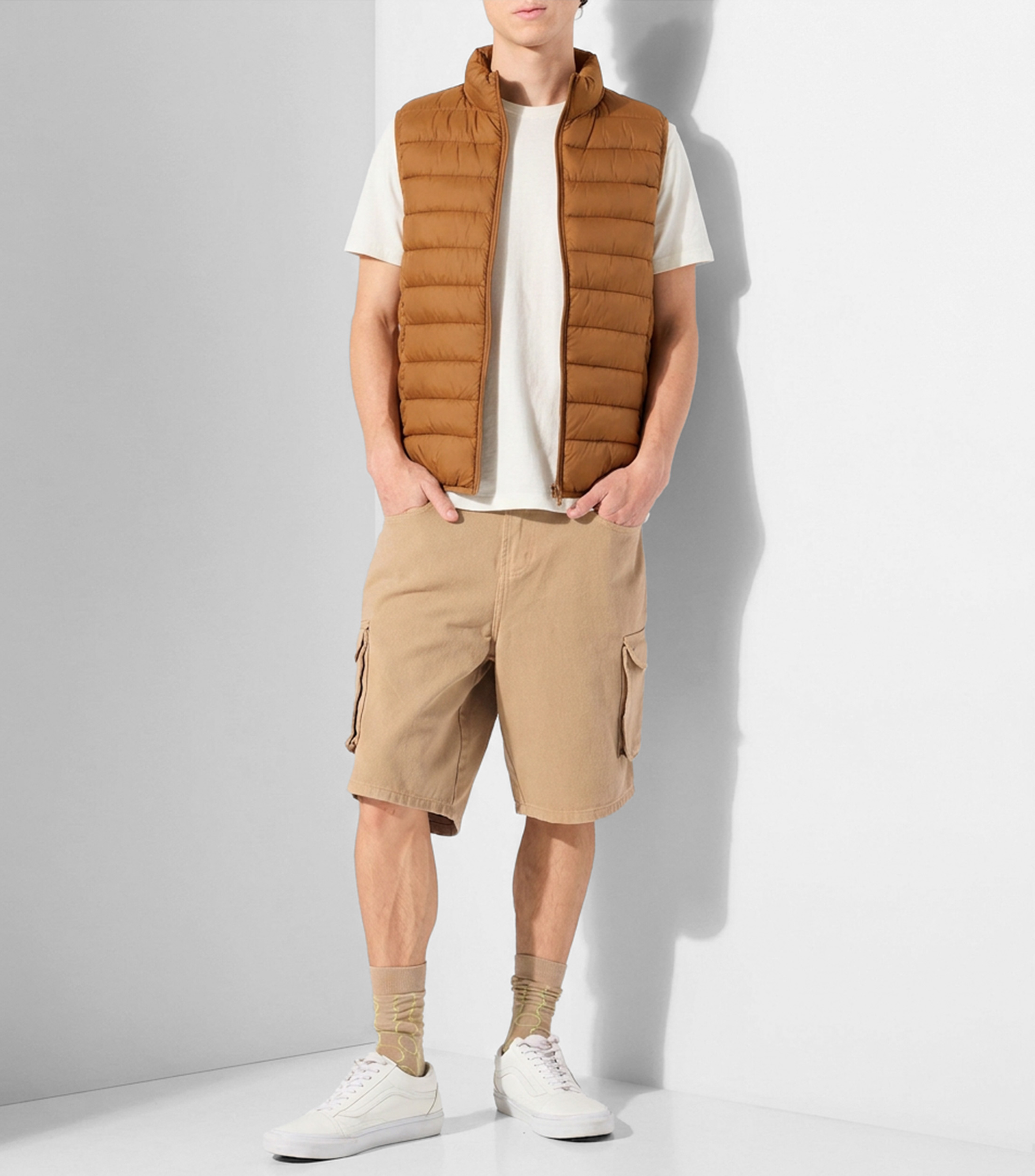 Chaleco acolchado liso Hombre