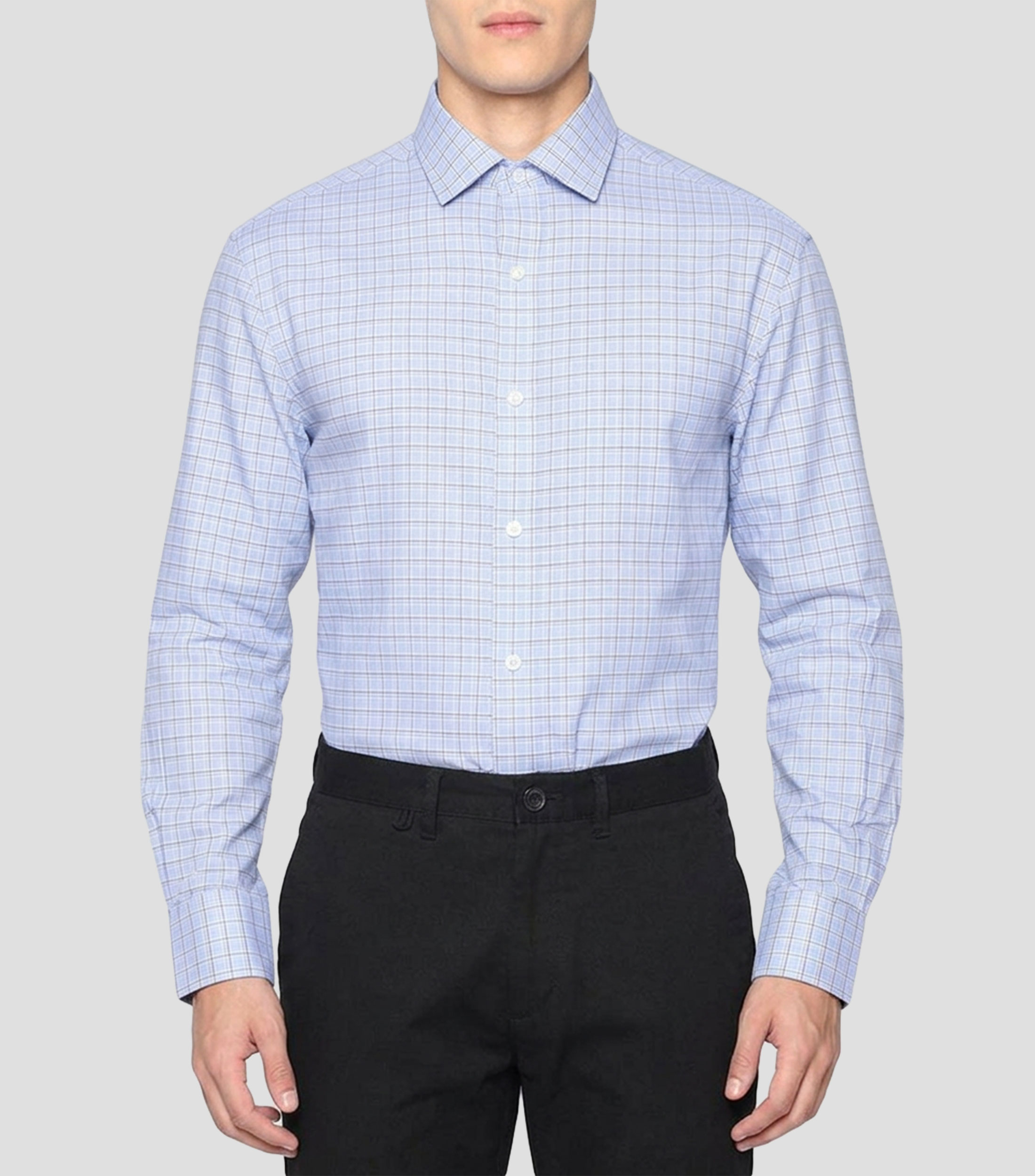 Camisa a cuadros manga larga Hombre