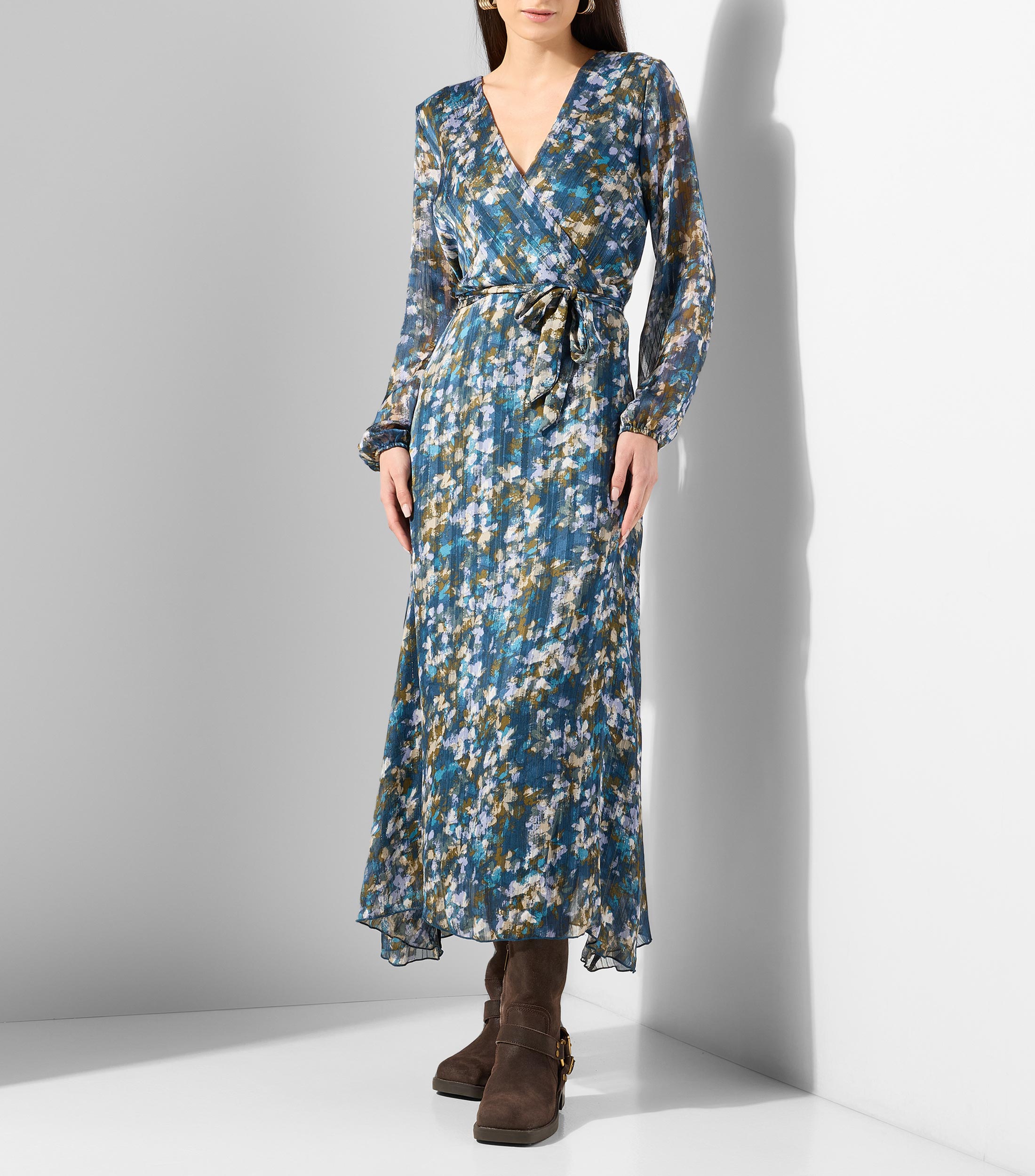 Vestido Largo manga larga estampado Anila Mujer