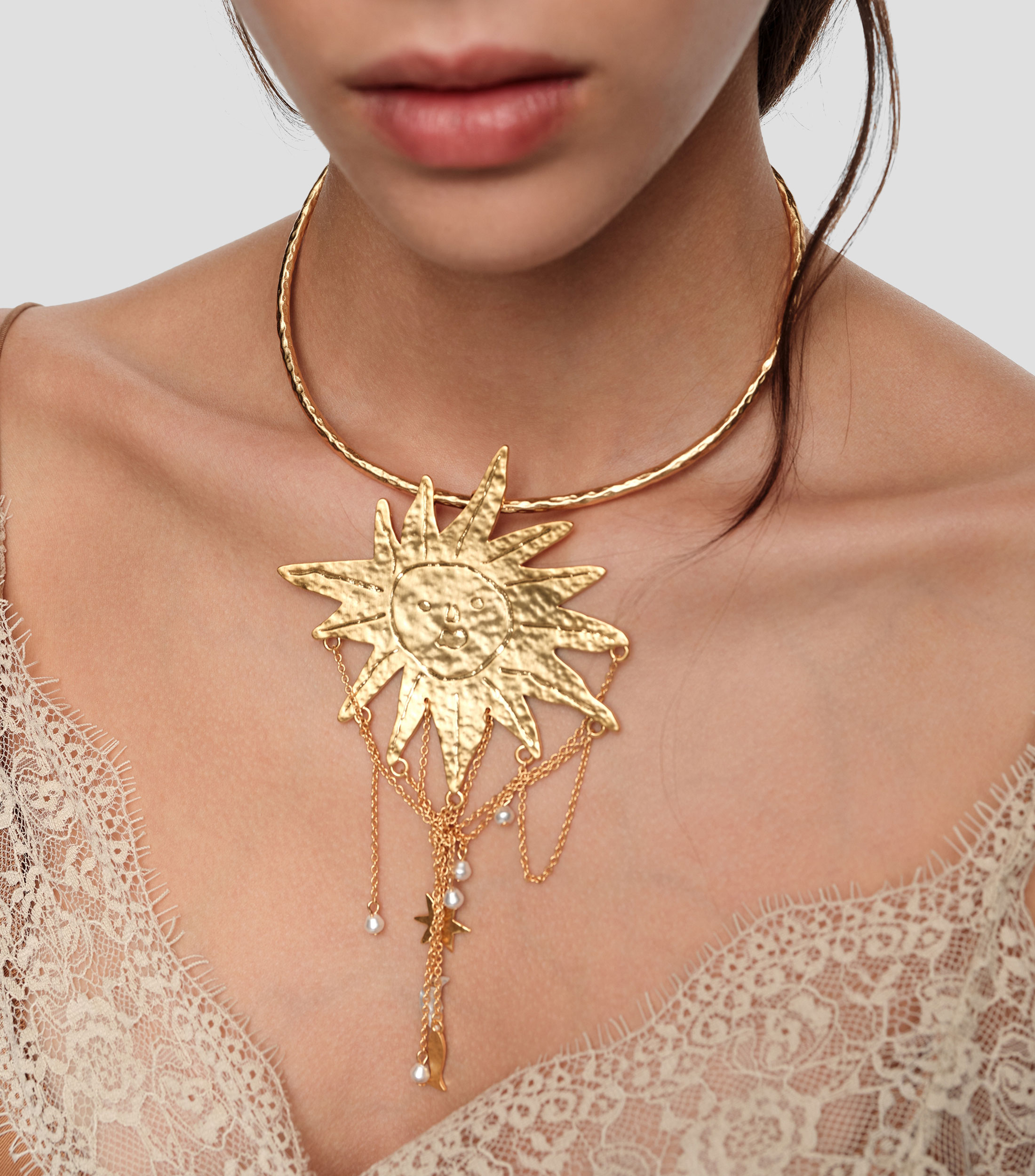 Collar con sol y luna Mujer
