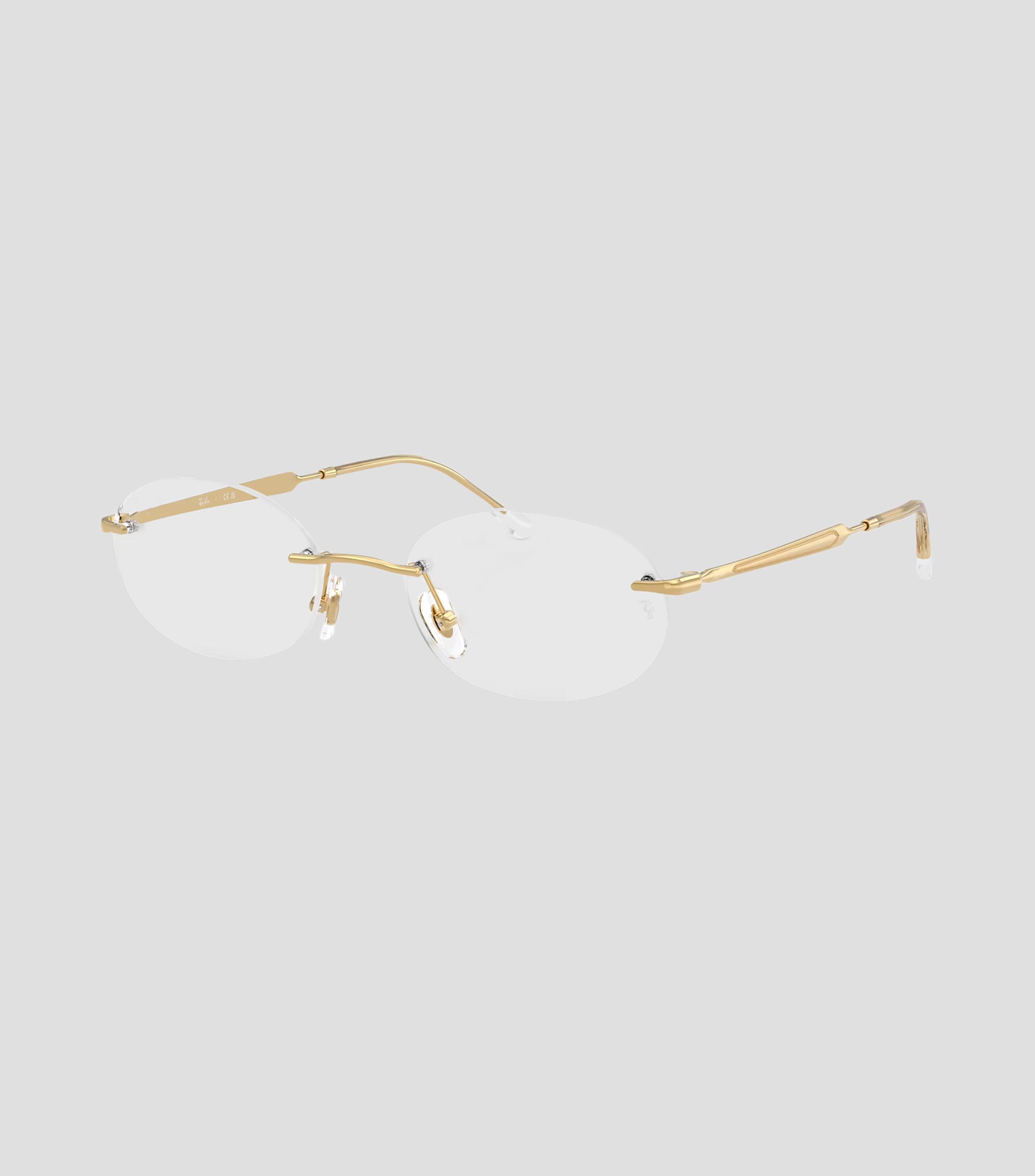 Lentes oftálmicos ovalados dorados Unisex