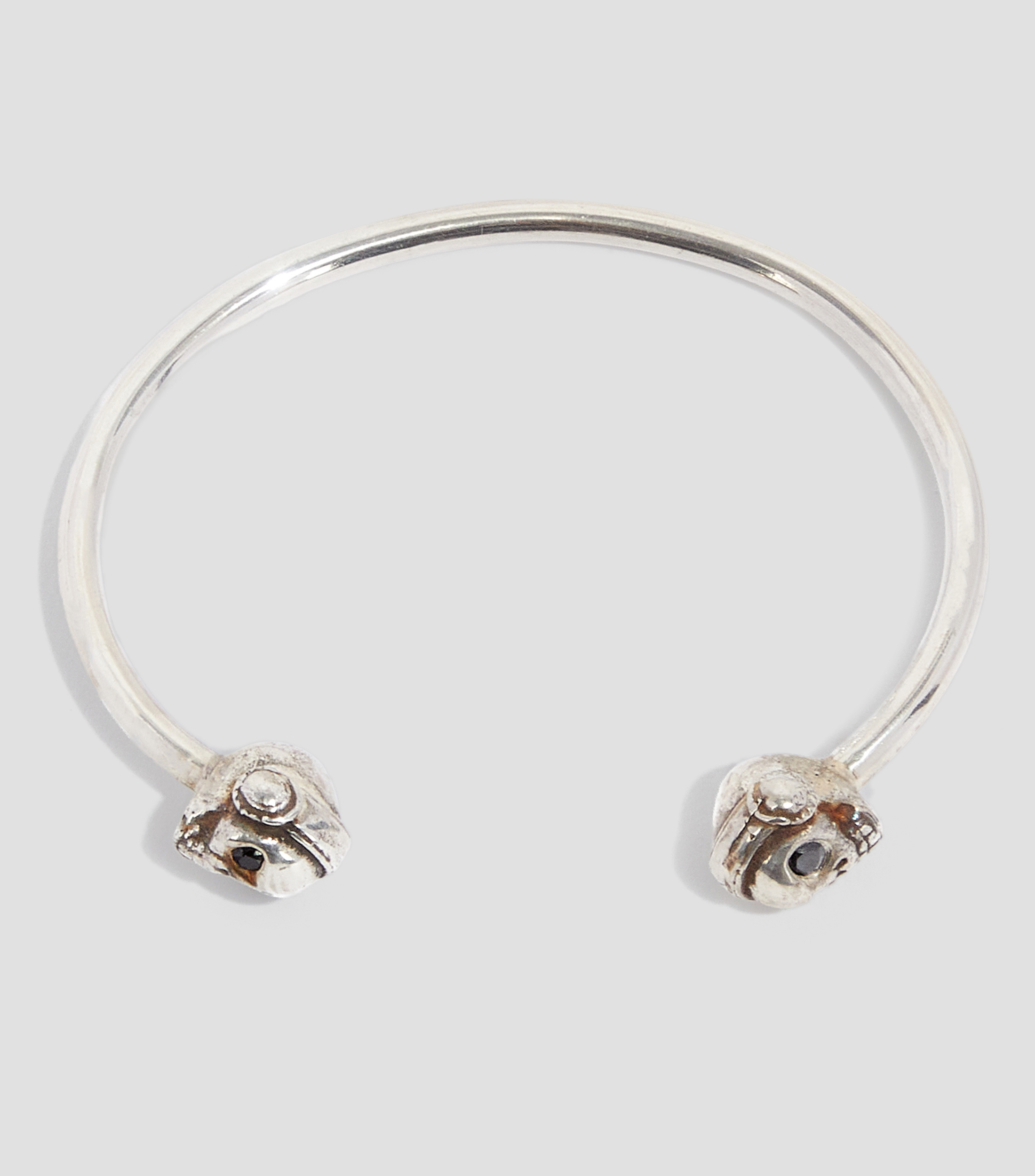 Pulsera abierta Calaveras de plata Hombre