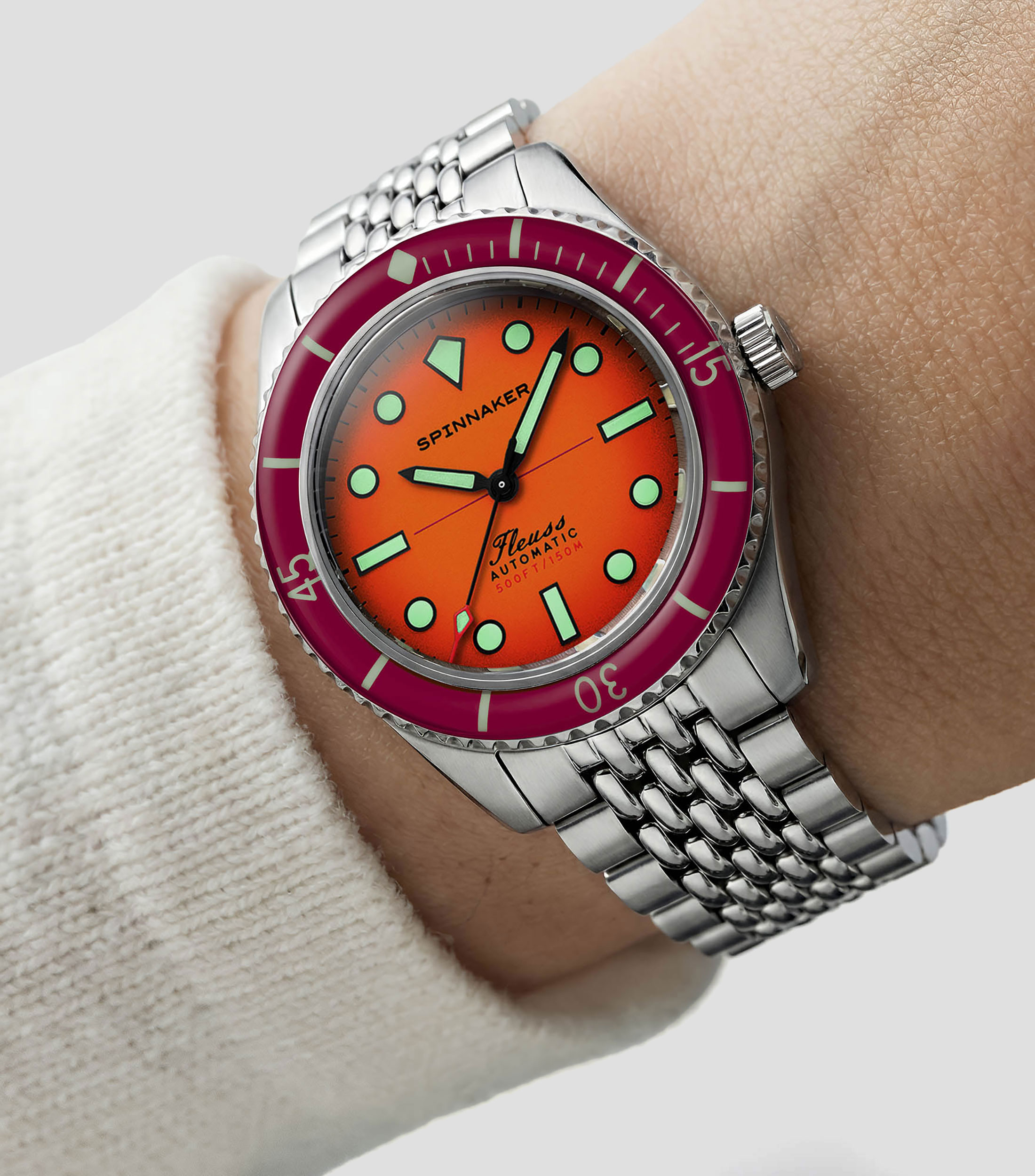 Reloj para Hombre Fleuss 40 Automatic Sunset Amber casual, plateado
