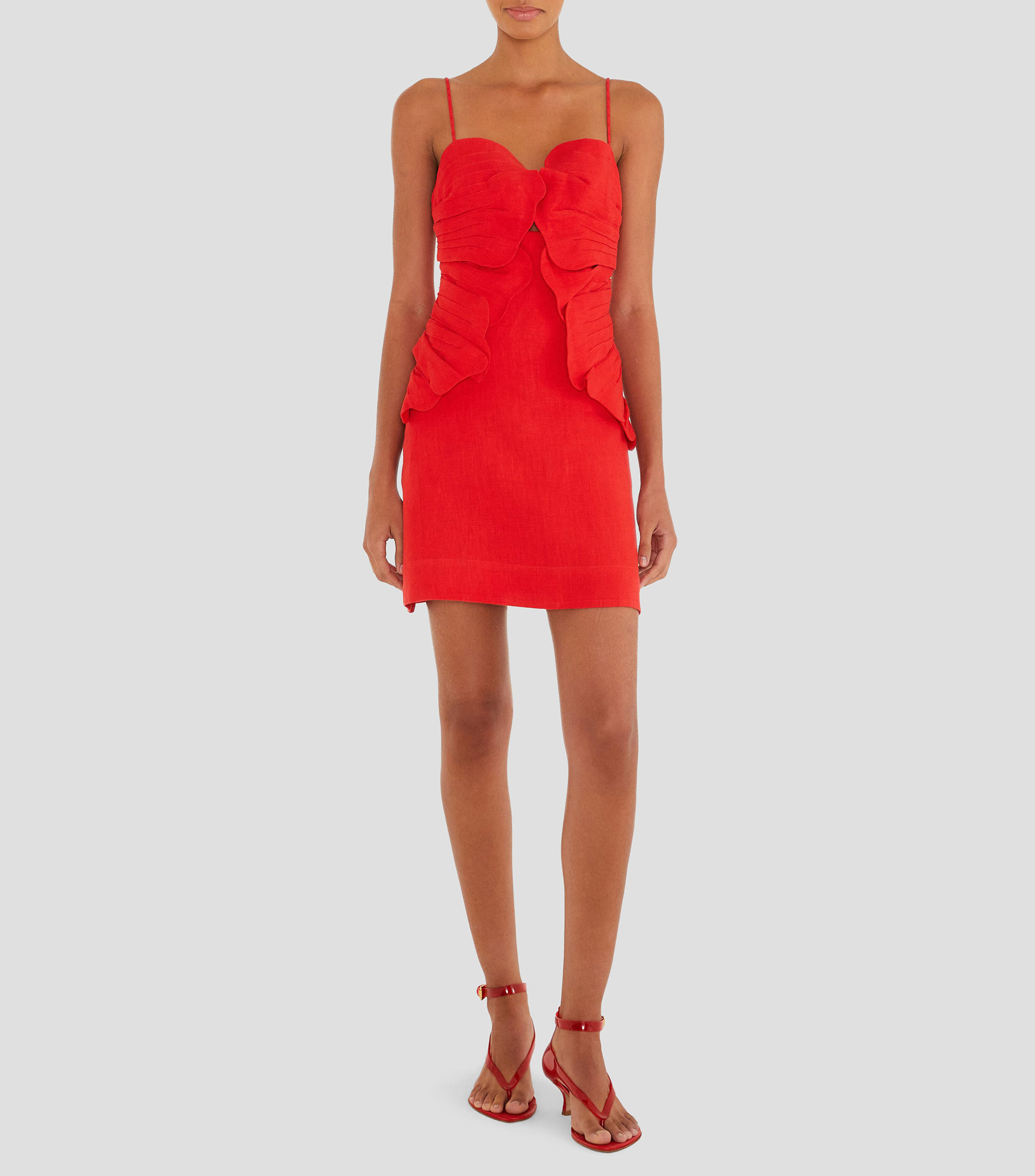 Vestido corto liso Mujer