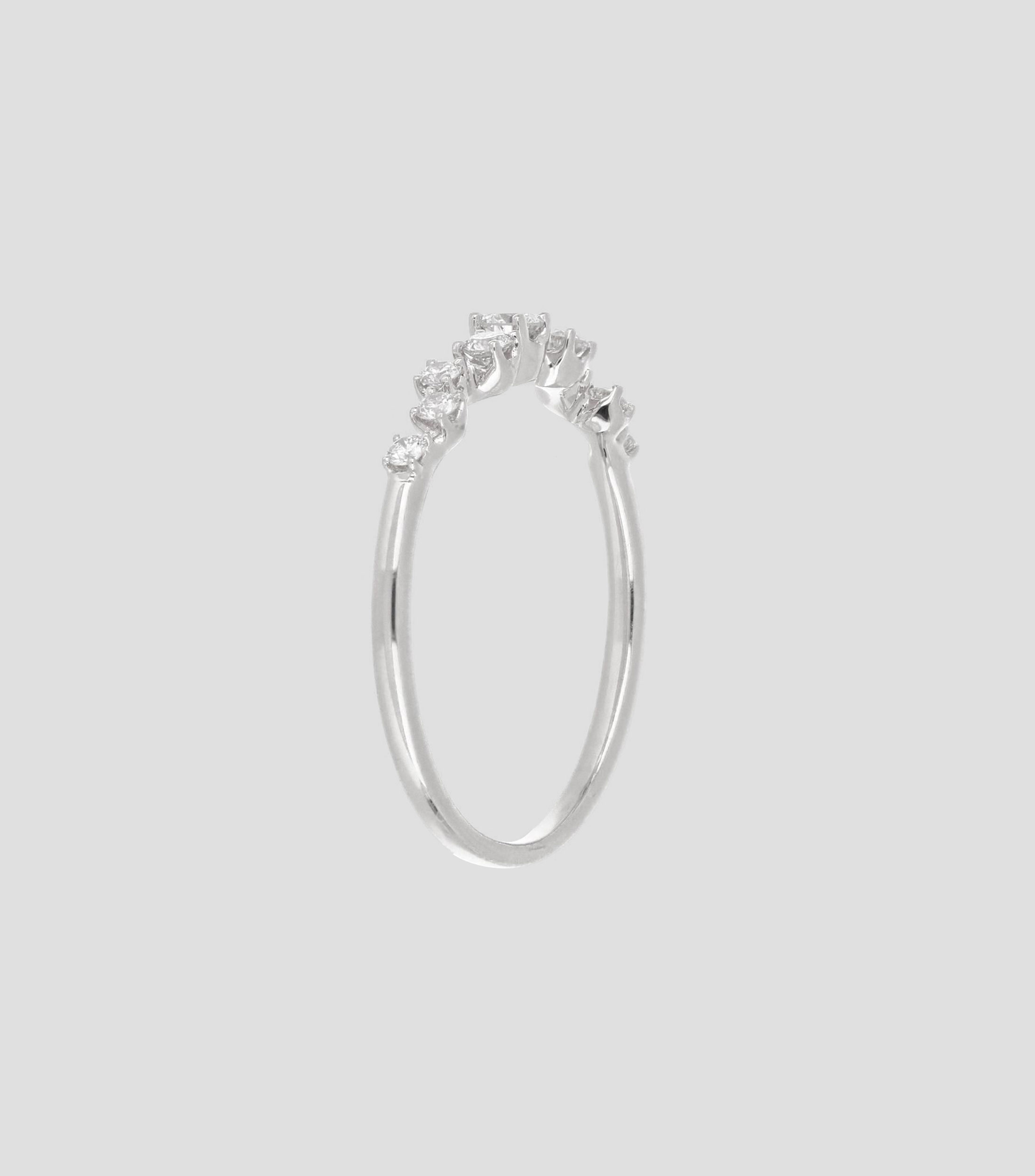Anillo en oro blanco con diamantes Mujer