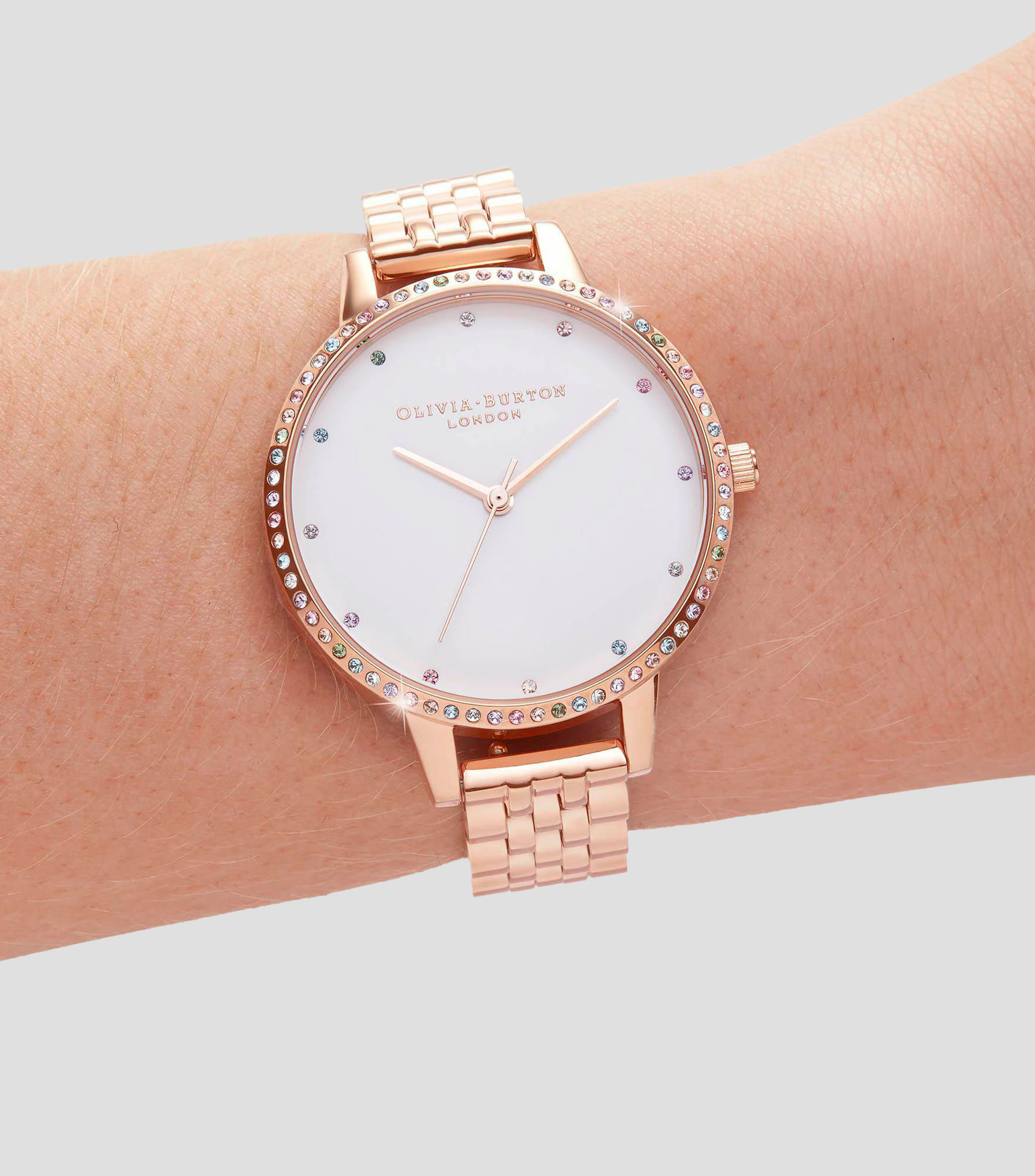 Reloj para Mujer Rainbow OB16RB21 Casual Blanco, Dorado Rosado