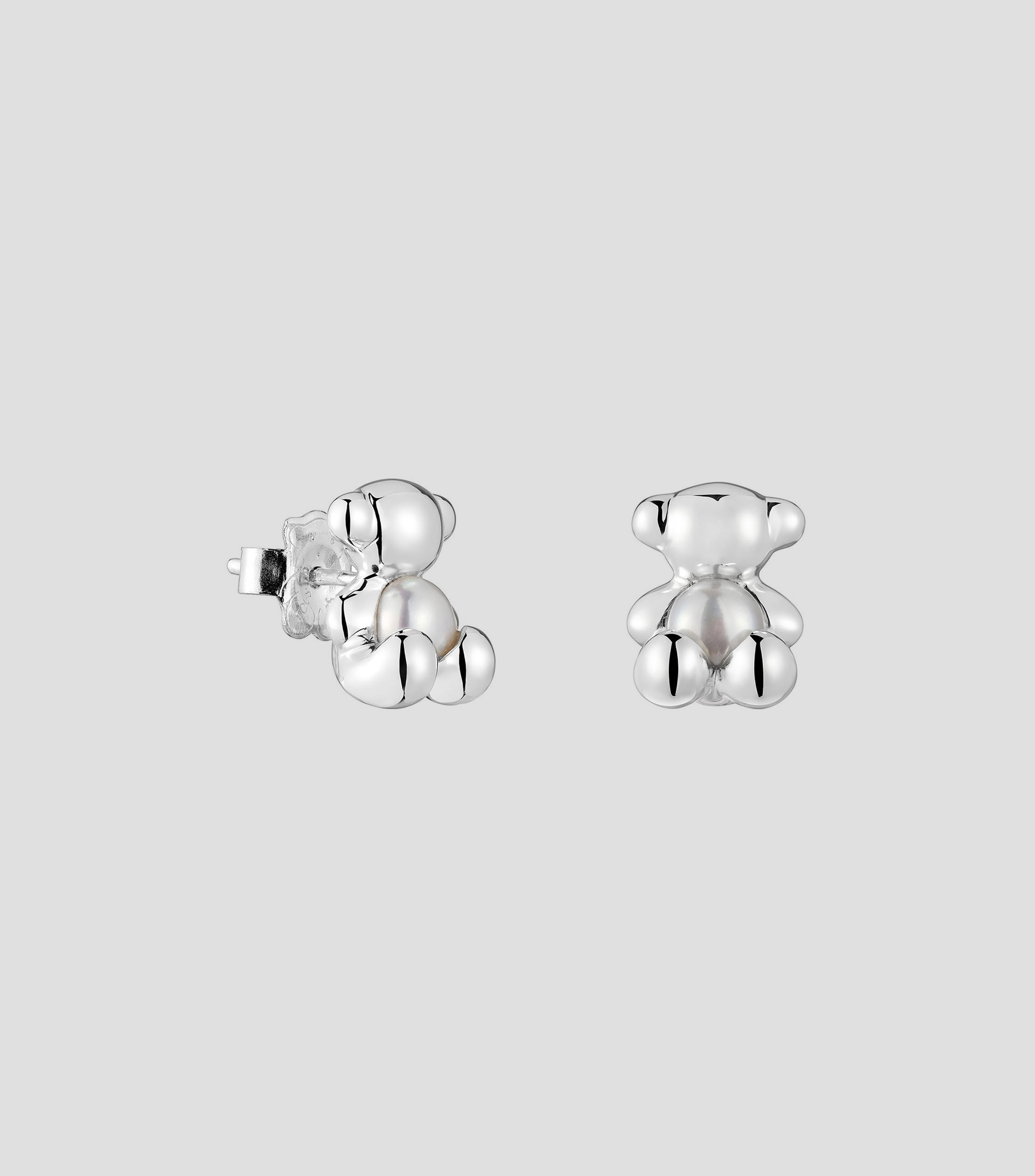 Aretes oso con nacar Mujer