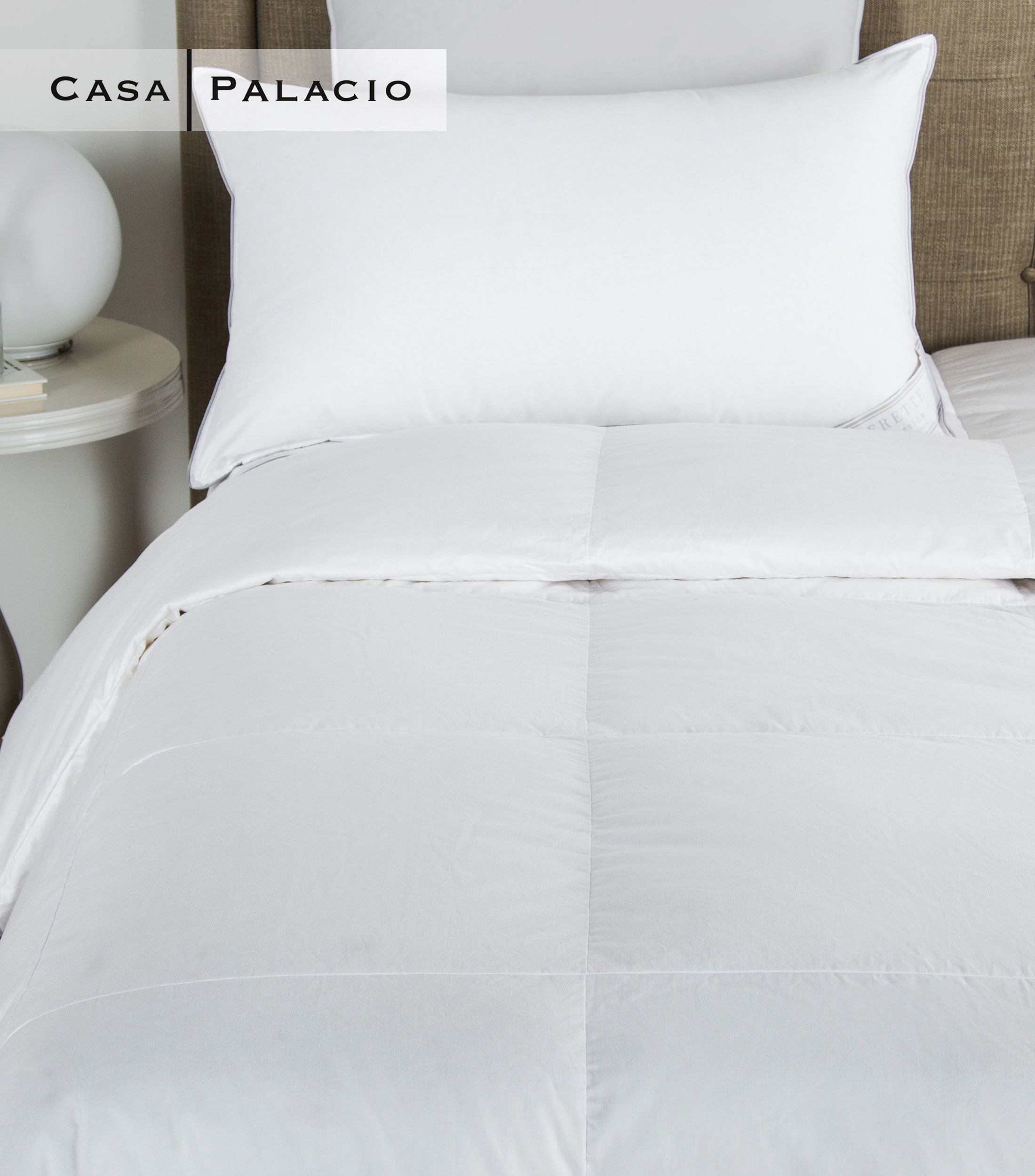 Almohada King Size relleno con pluma de ganso Medio Cortina