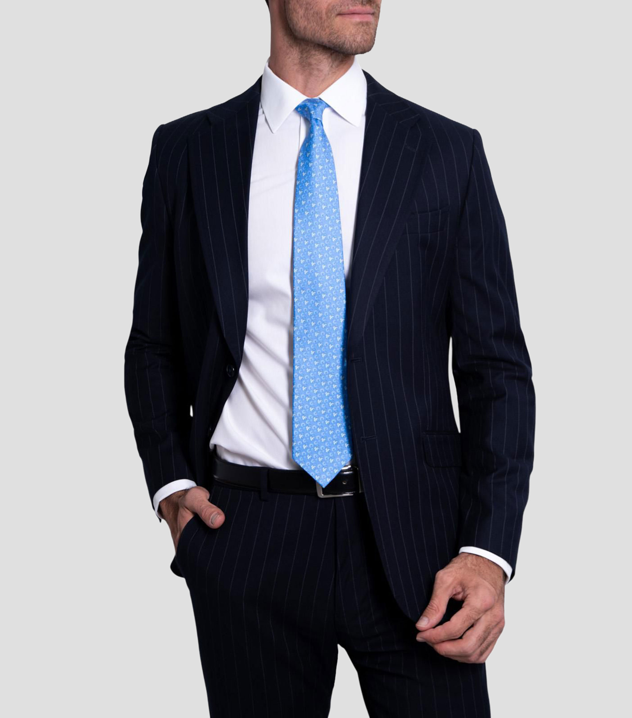 Corbata ancha de seda estampada