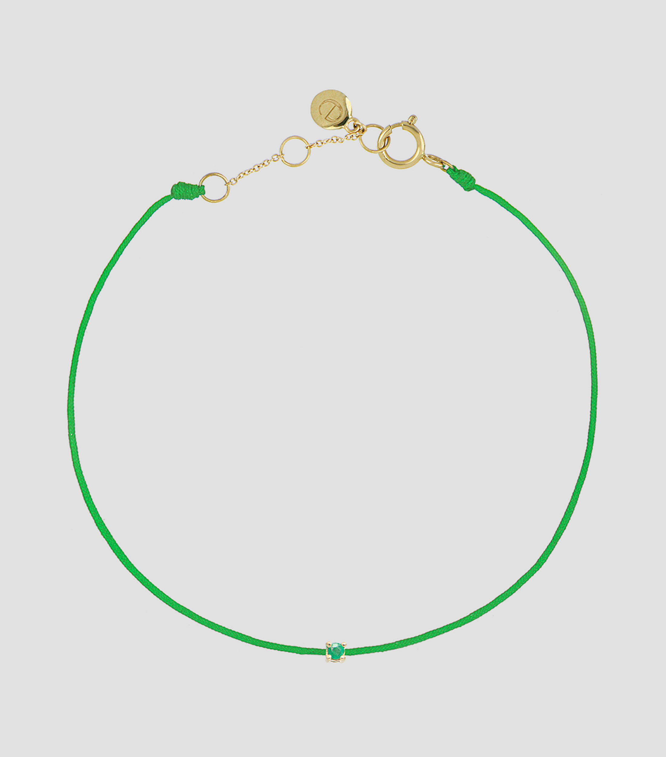 Pulsera verde con esmeralda Mujer