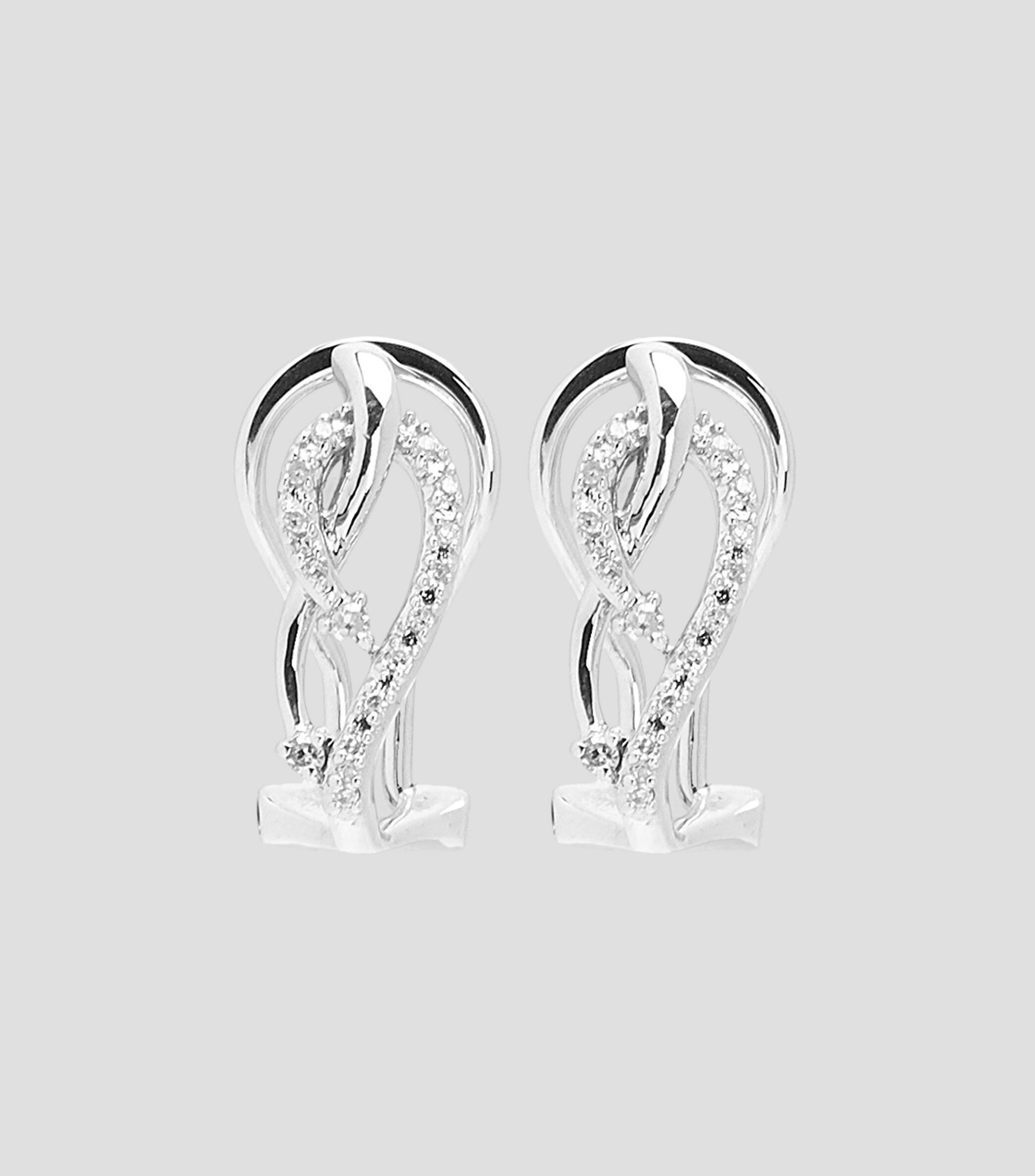 Aretes en oro blanco de 14 Kts Mujer