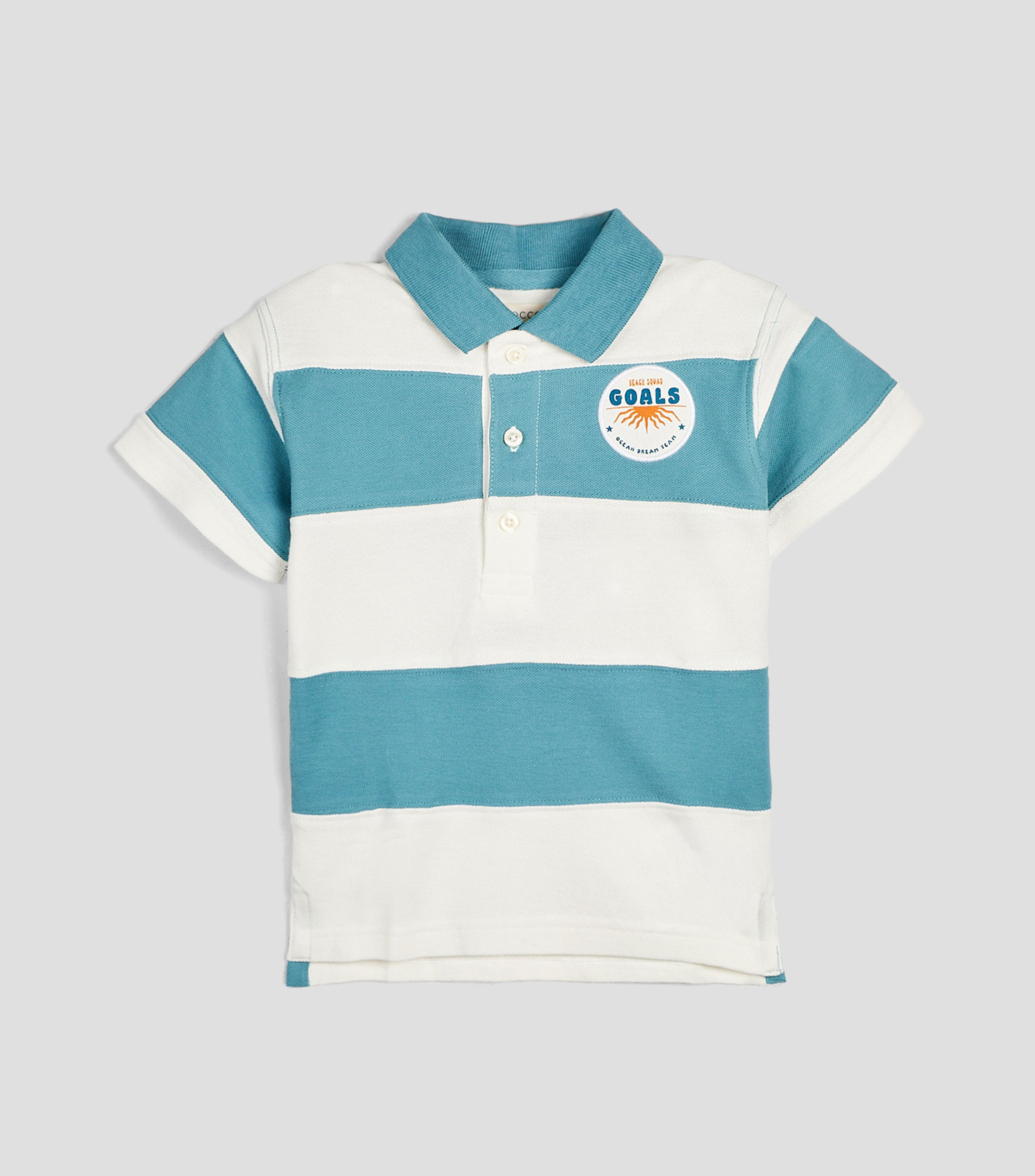 Playera Tipo Polo Manga Corta franjas Niño